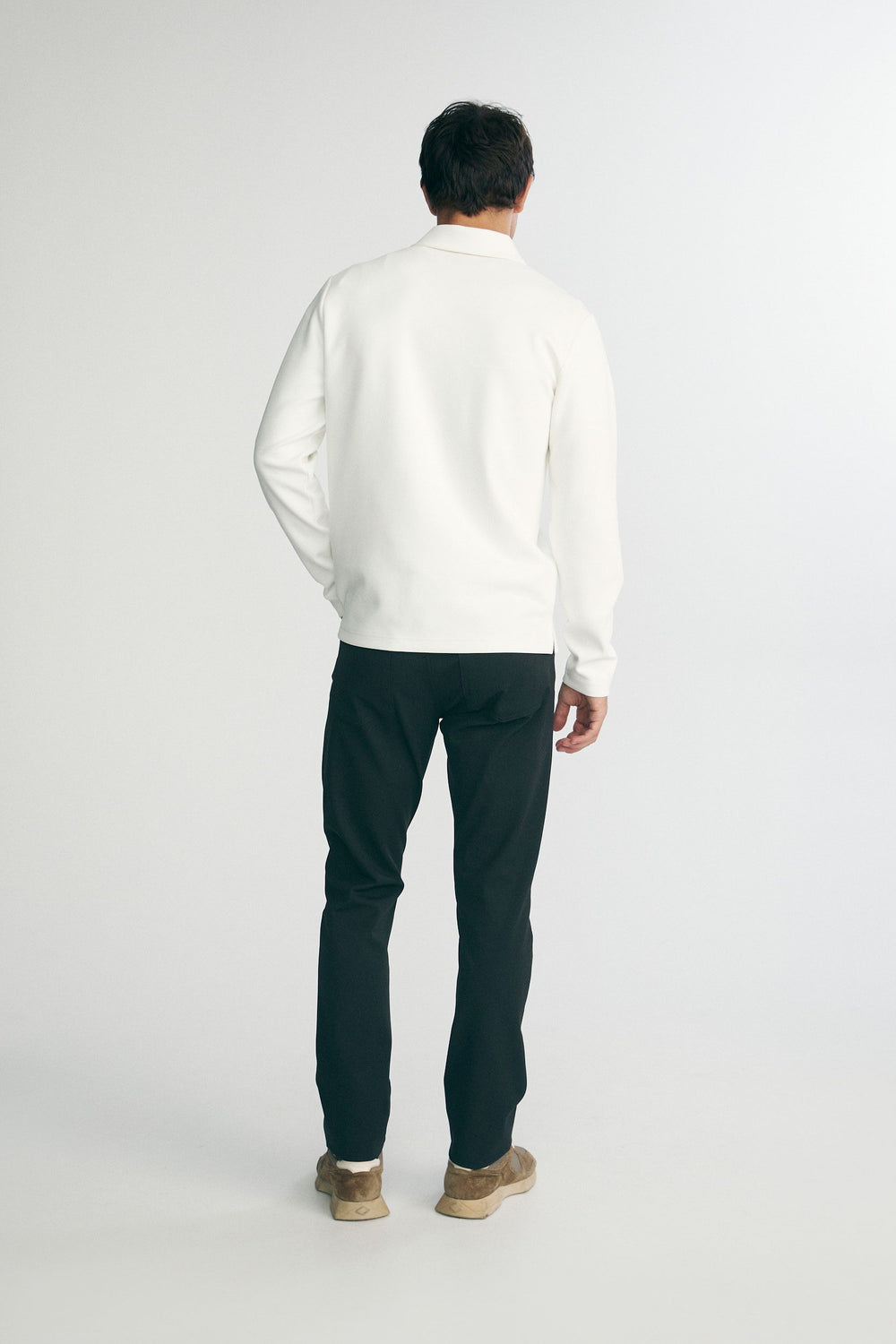 Long sleeve polo half zip with pocket