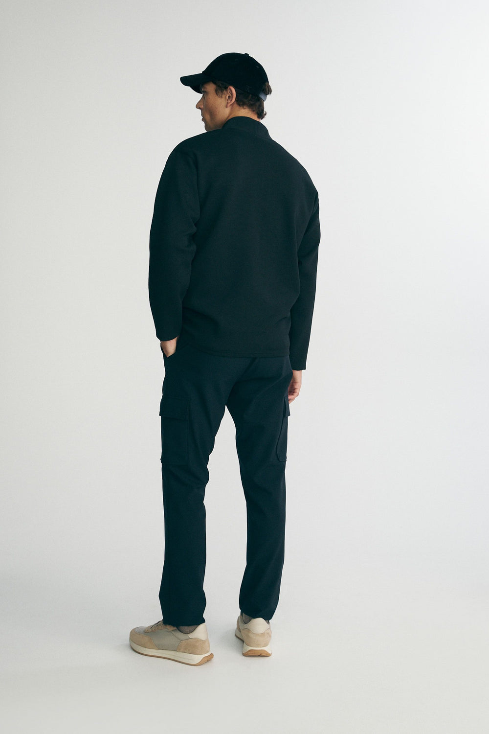 Drop shoulder half zip t-shirt