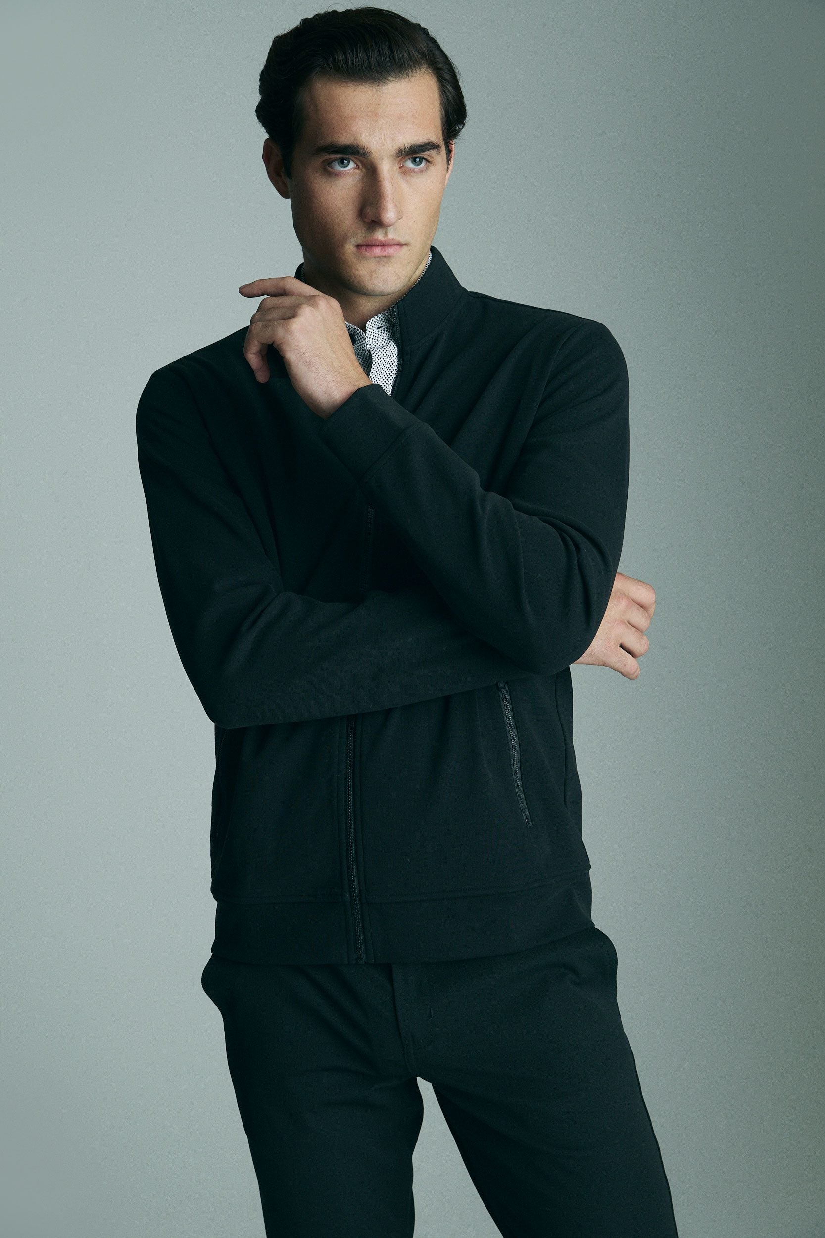 Cardigan col montant avec zip