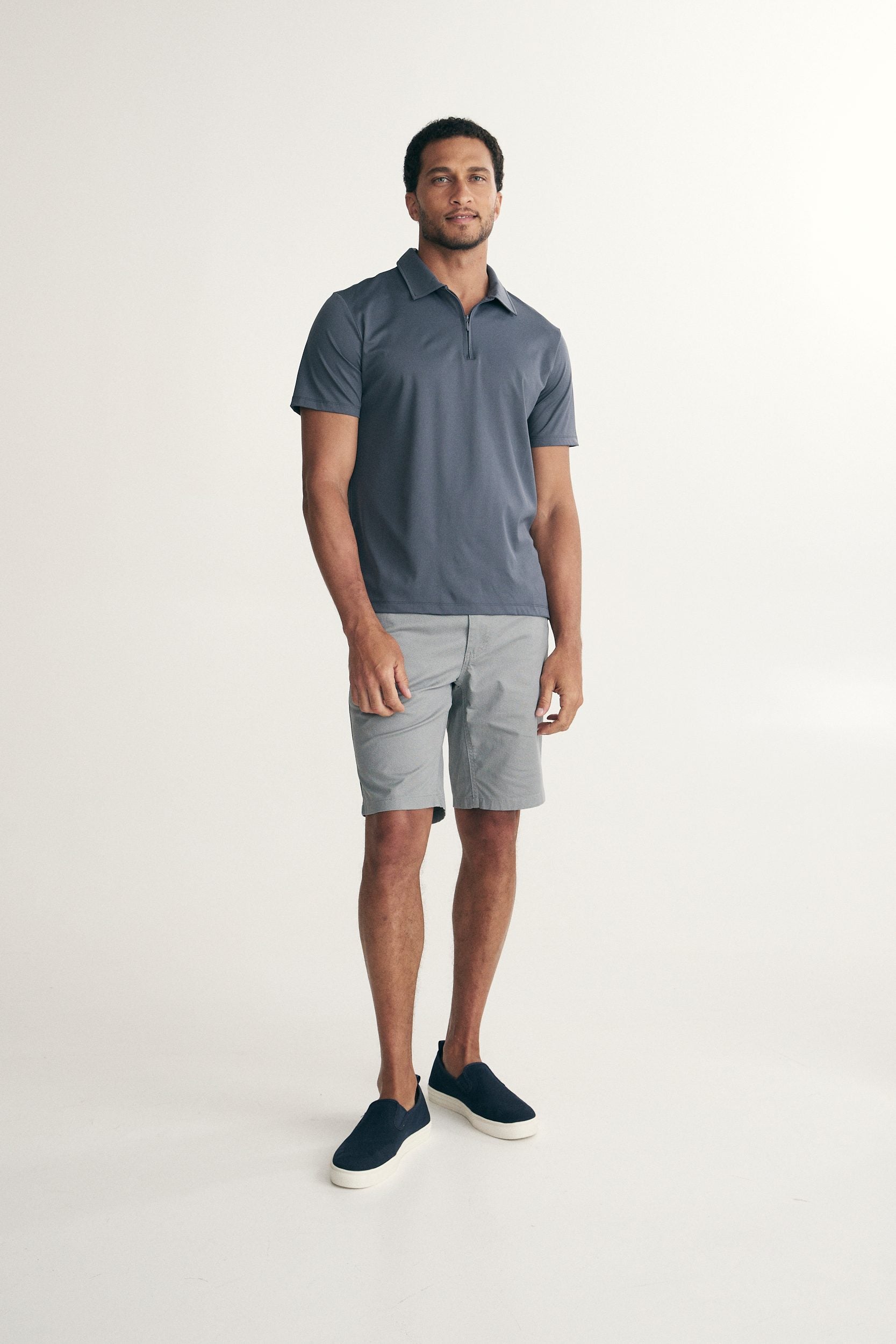 Zip-up technical polo