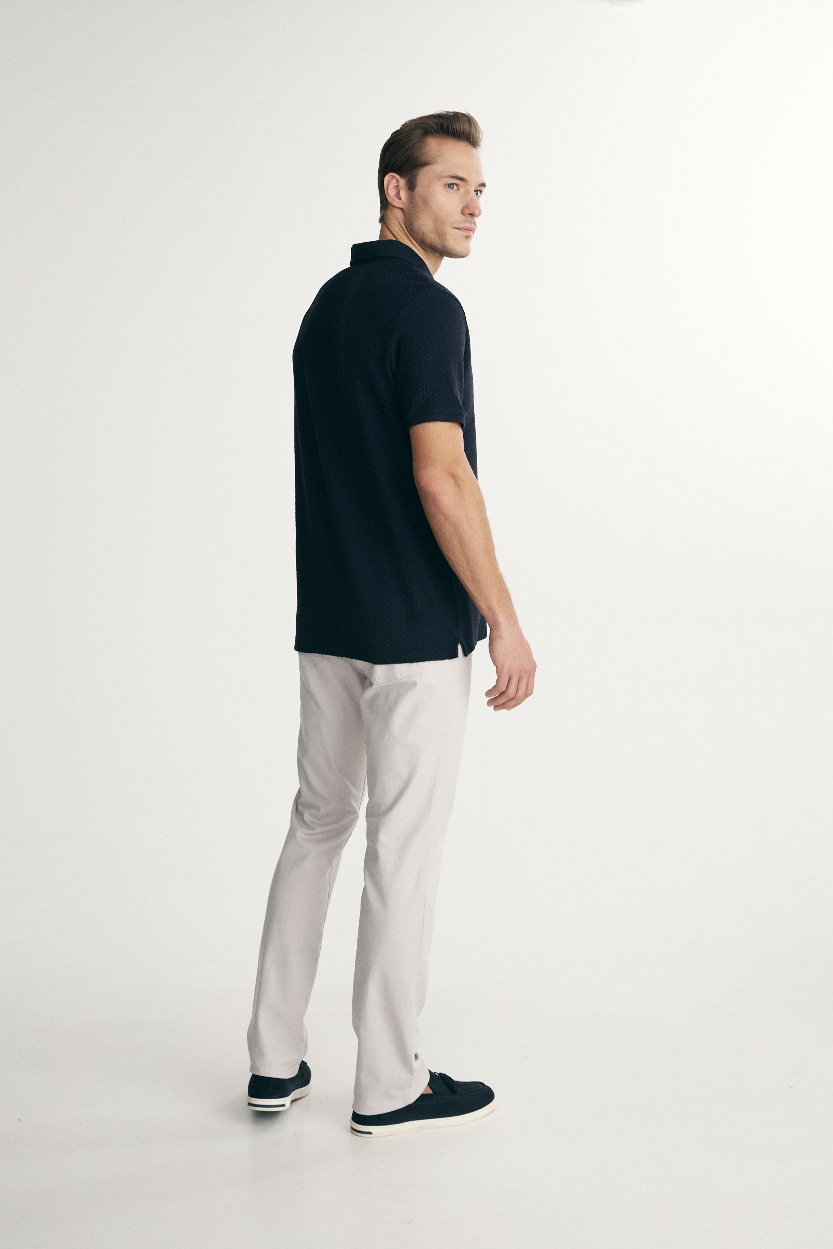 Contrasting detail polo