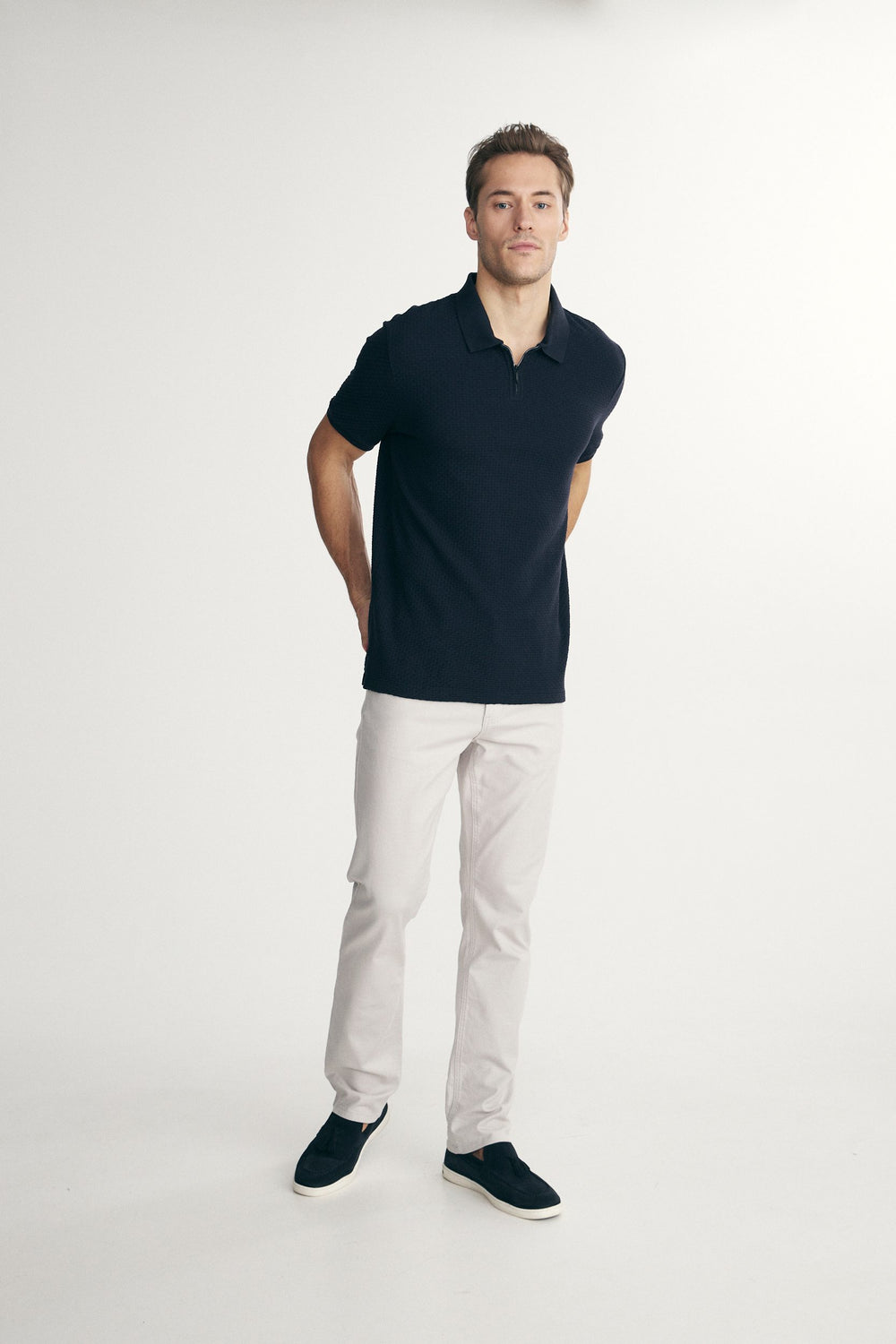 Contrasting detail polo