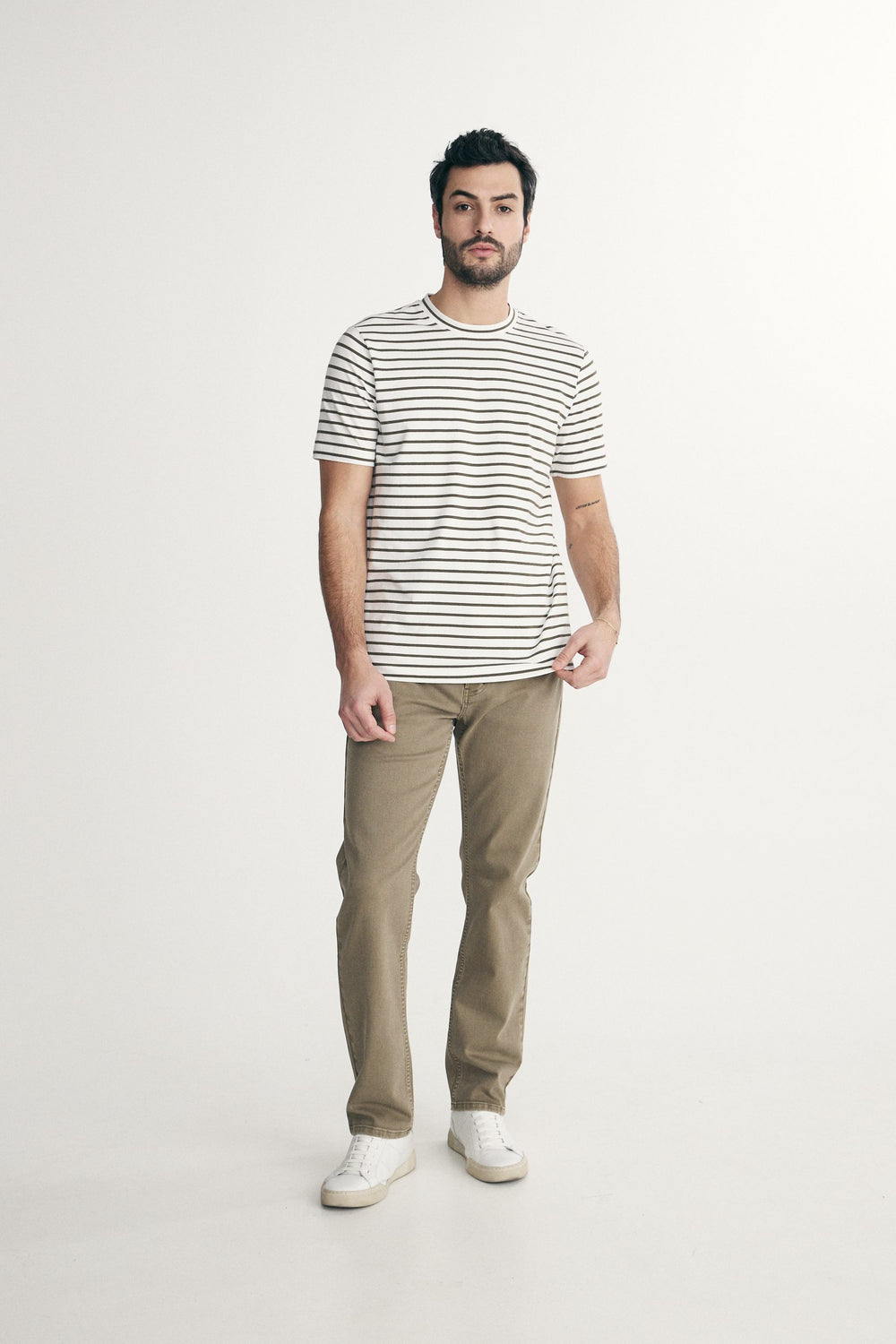 Striped crew neck t-shirt