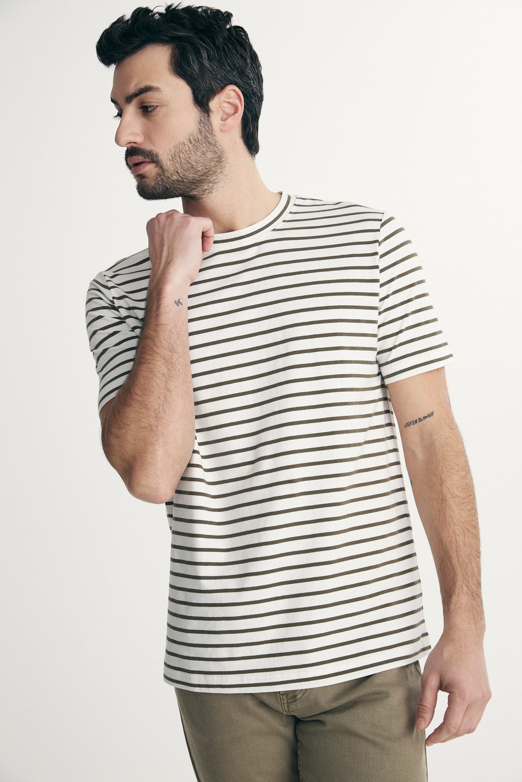 Striped crew neck t-shirt