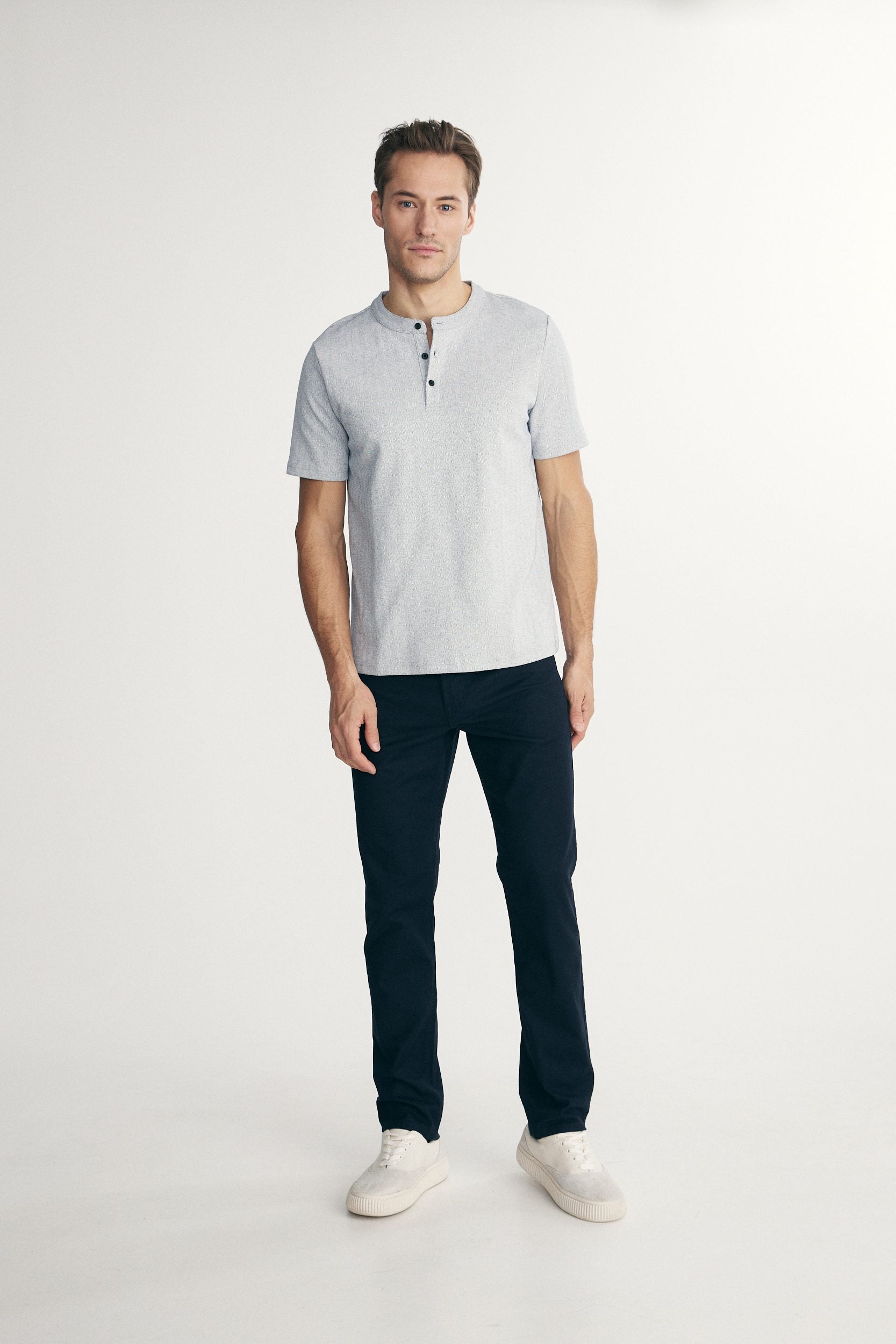 Textured henley t-shirt