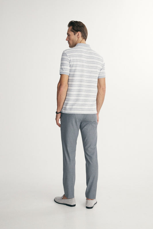 T-shirt Homme Rayé Vintage - Col Rond, Coupe Régulière, 95% Coton 5% élasthanne - Blanc, Taille 3XL