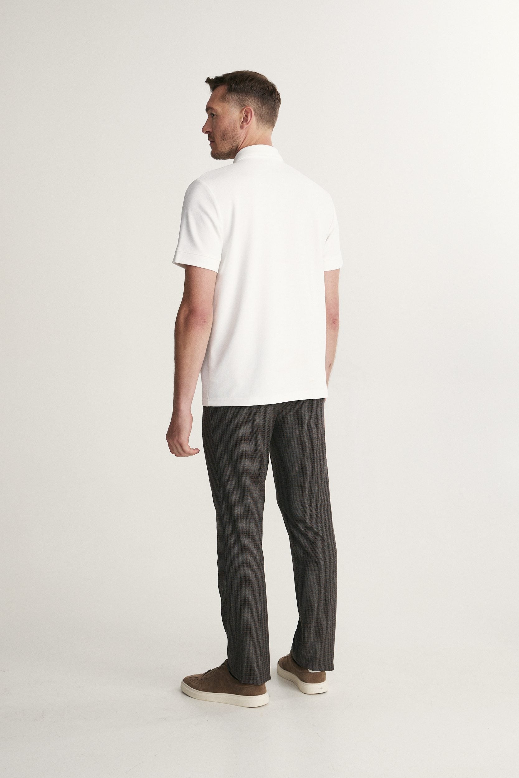 Textured henley polo