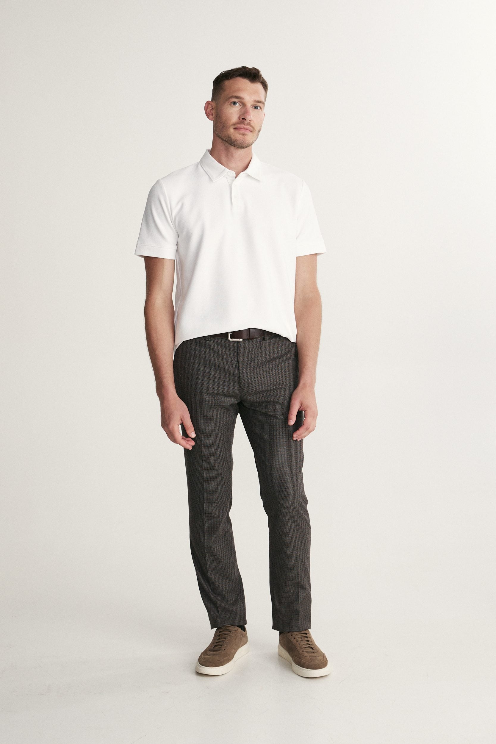 Textured henley polo