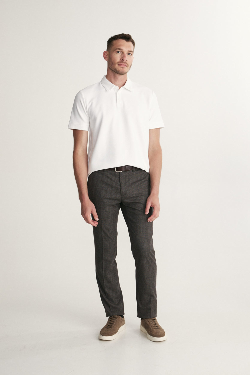 Textured henley polo