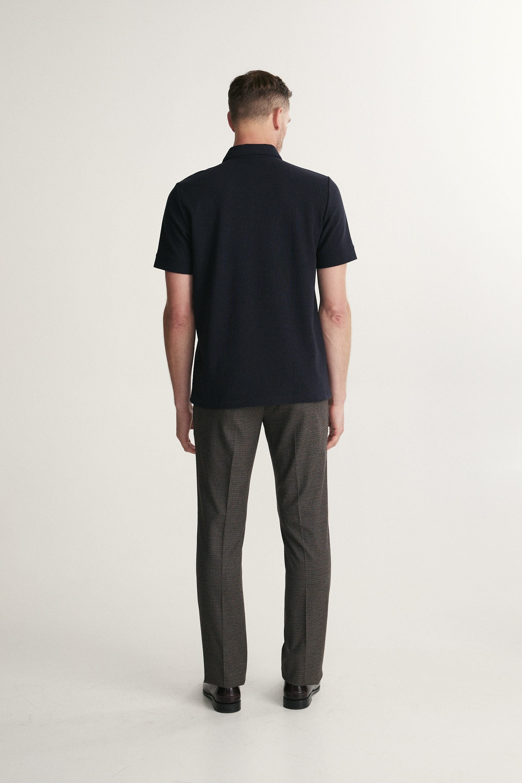 Textured henley polo