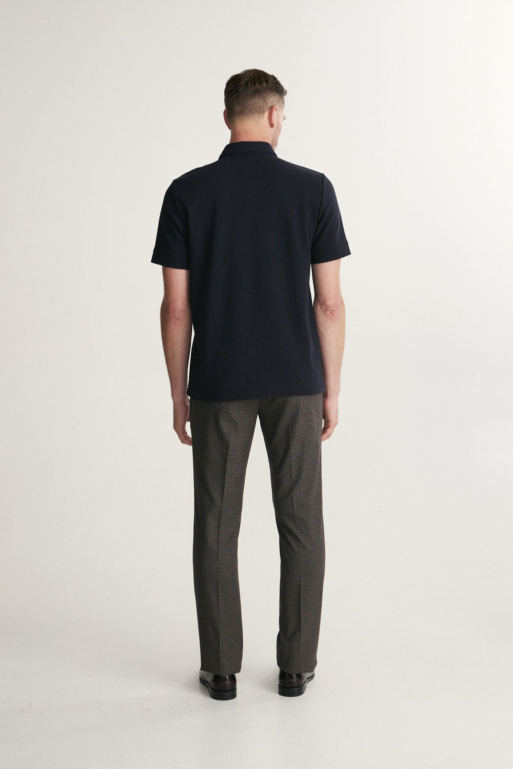 Textured henley polo