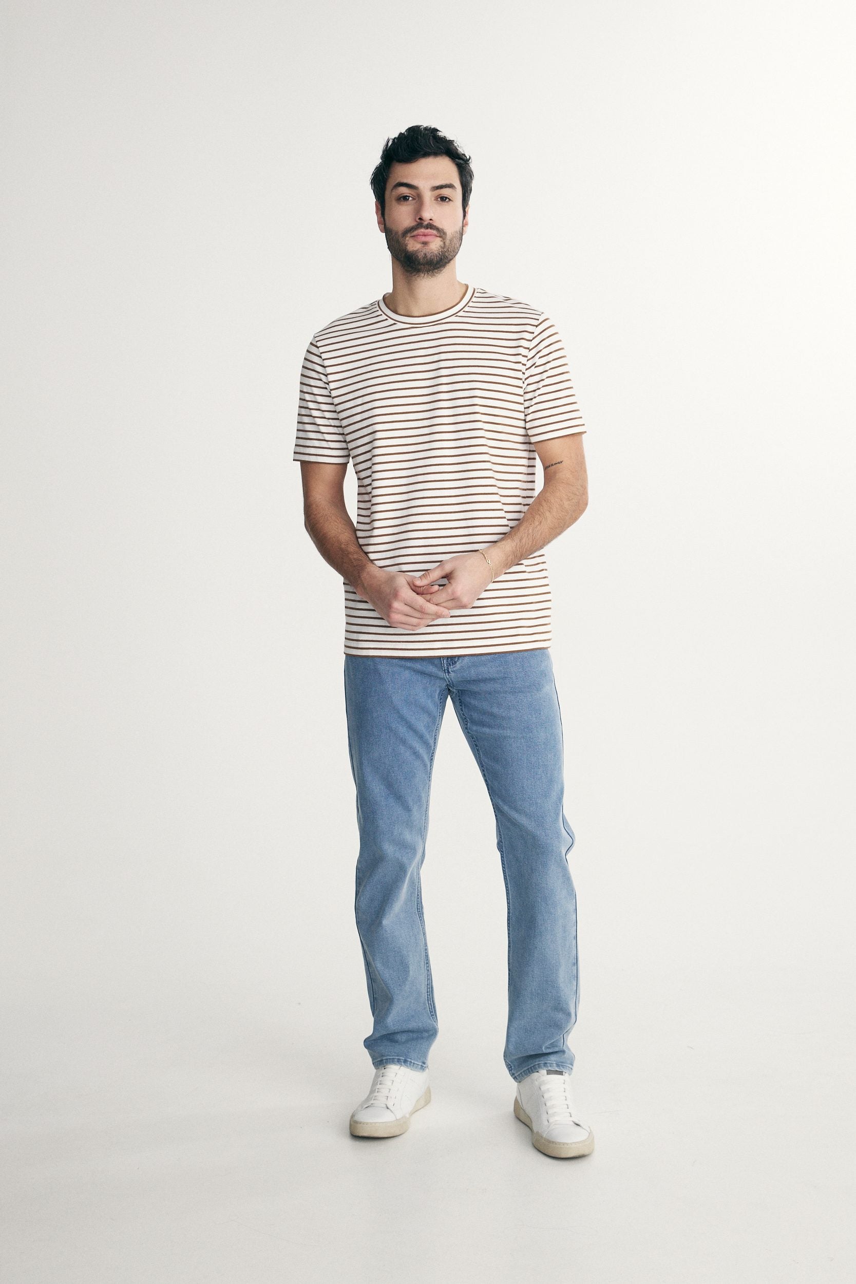 Striped crew neck t-shirt