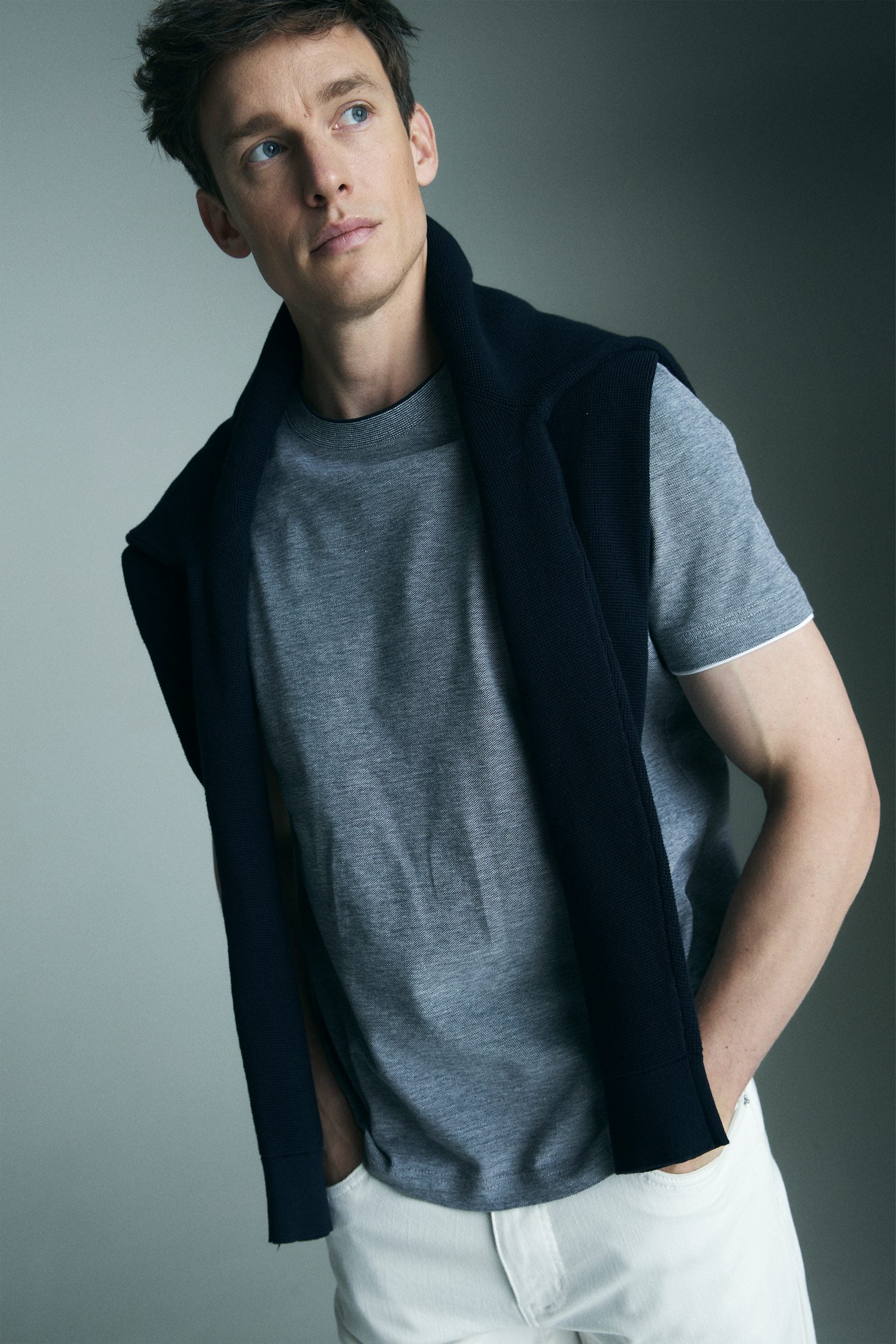 Contrast details pique t-shirt