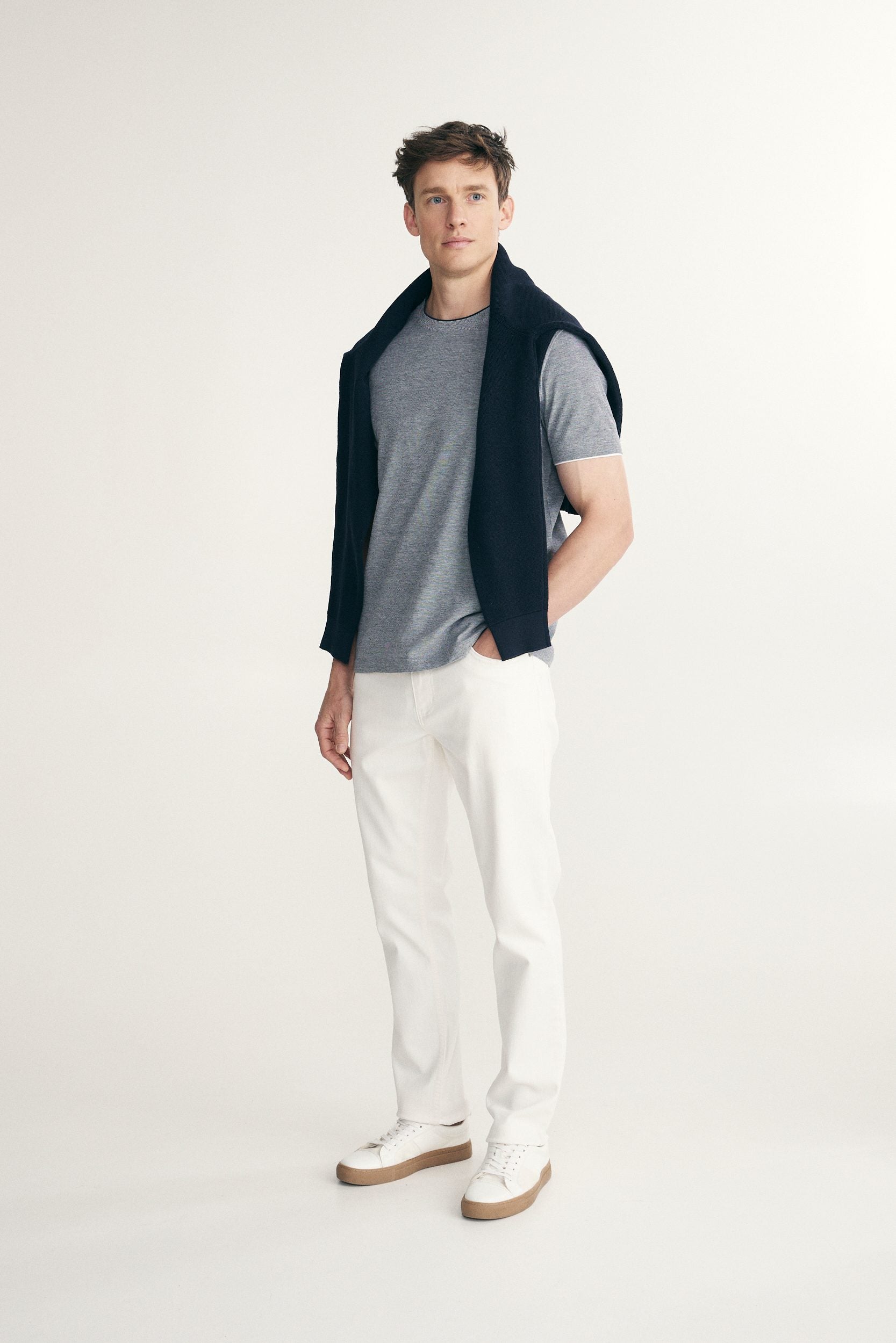 Contrast details pique t-shirt