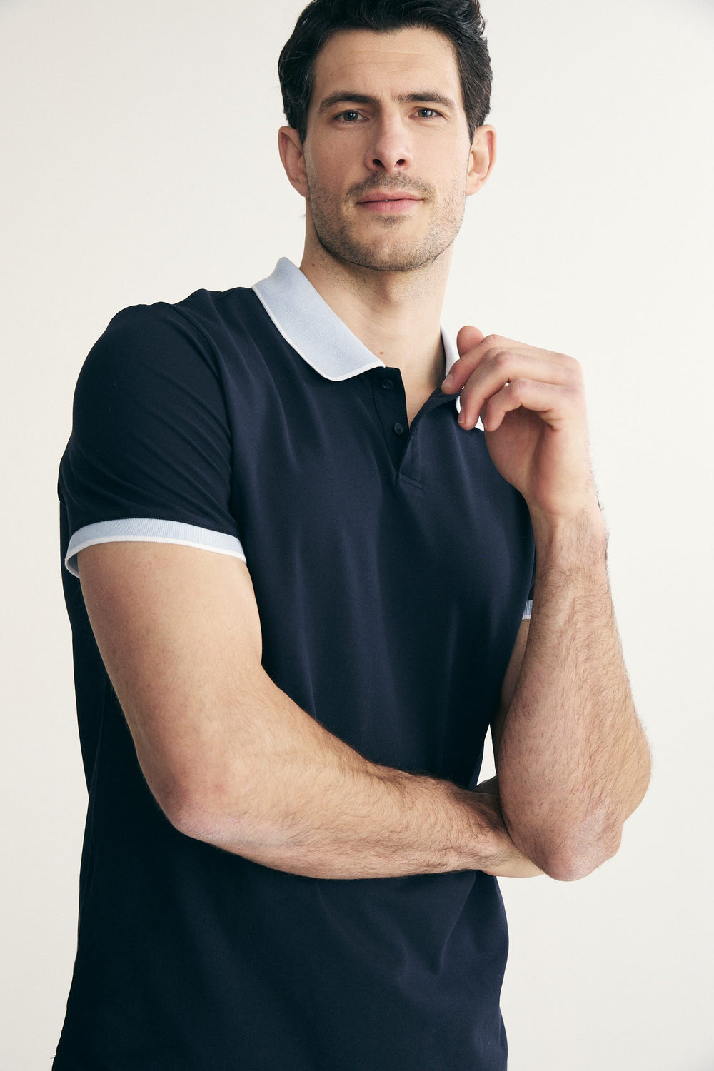 Polo avec col contrastant