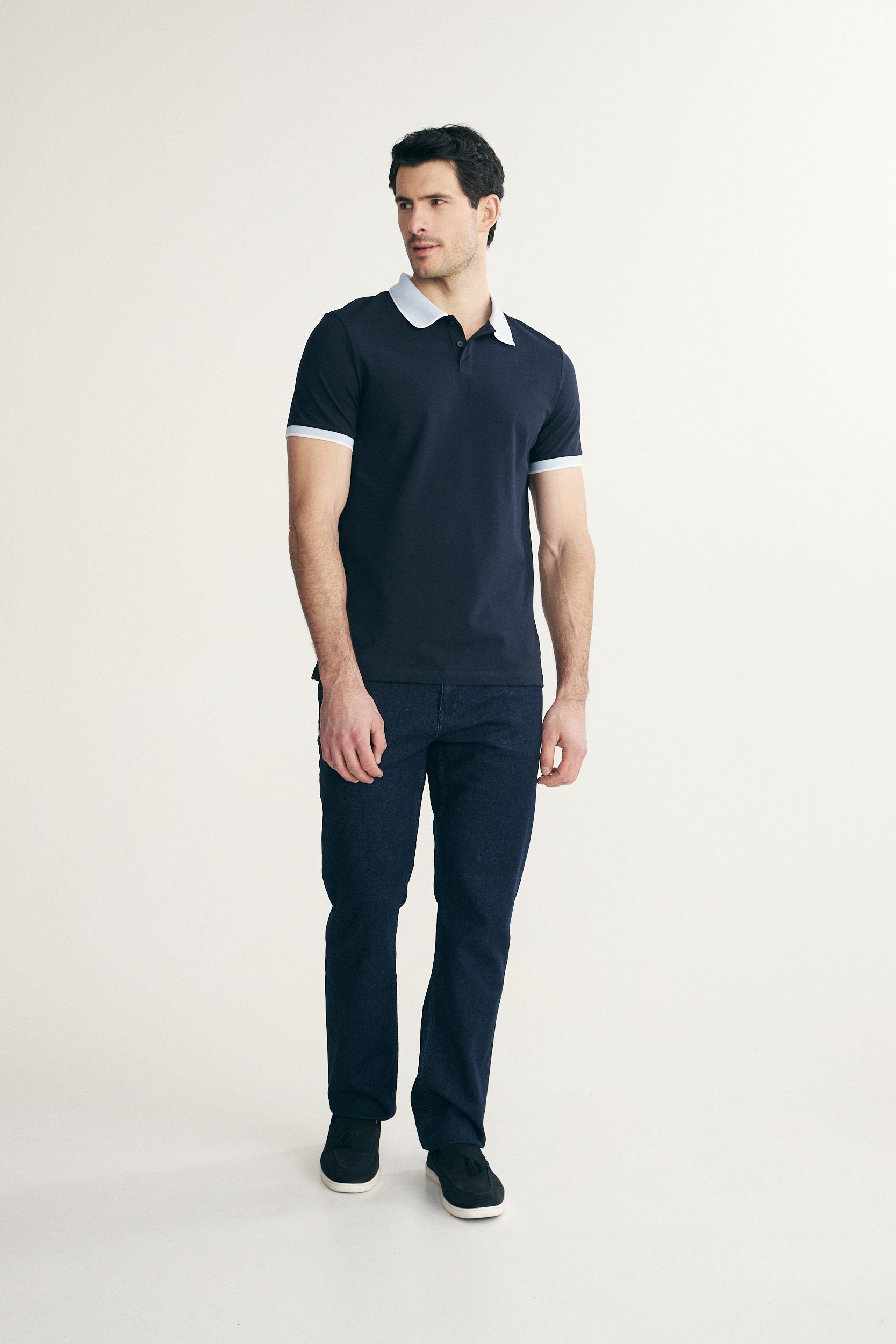 Polo avec col contrastant