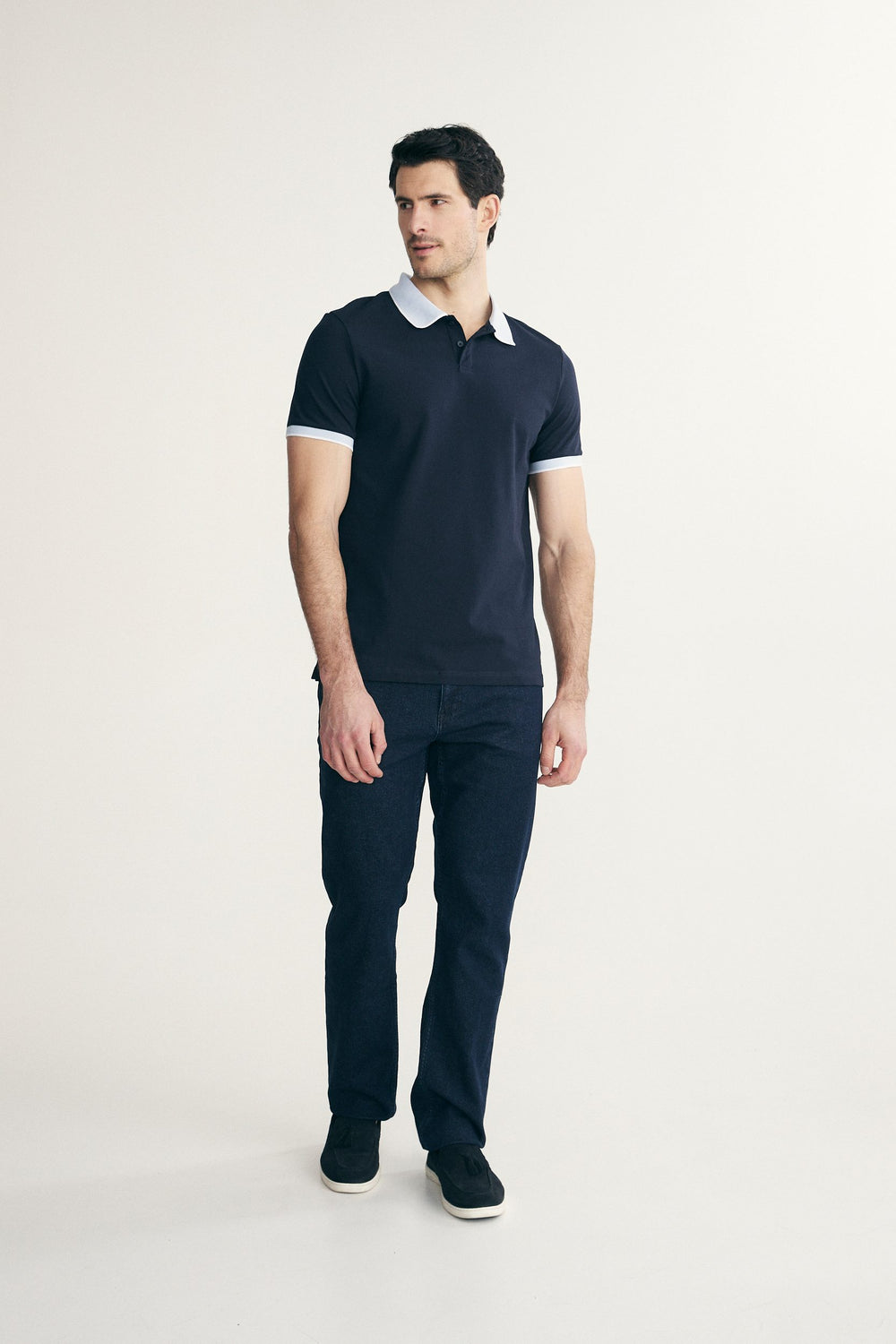 Polo avec col contrastant