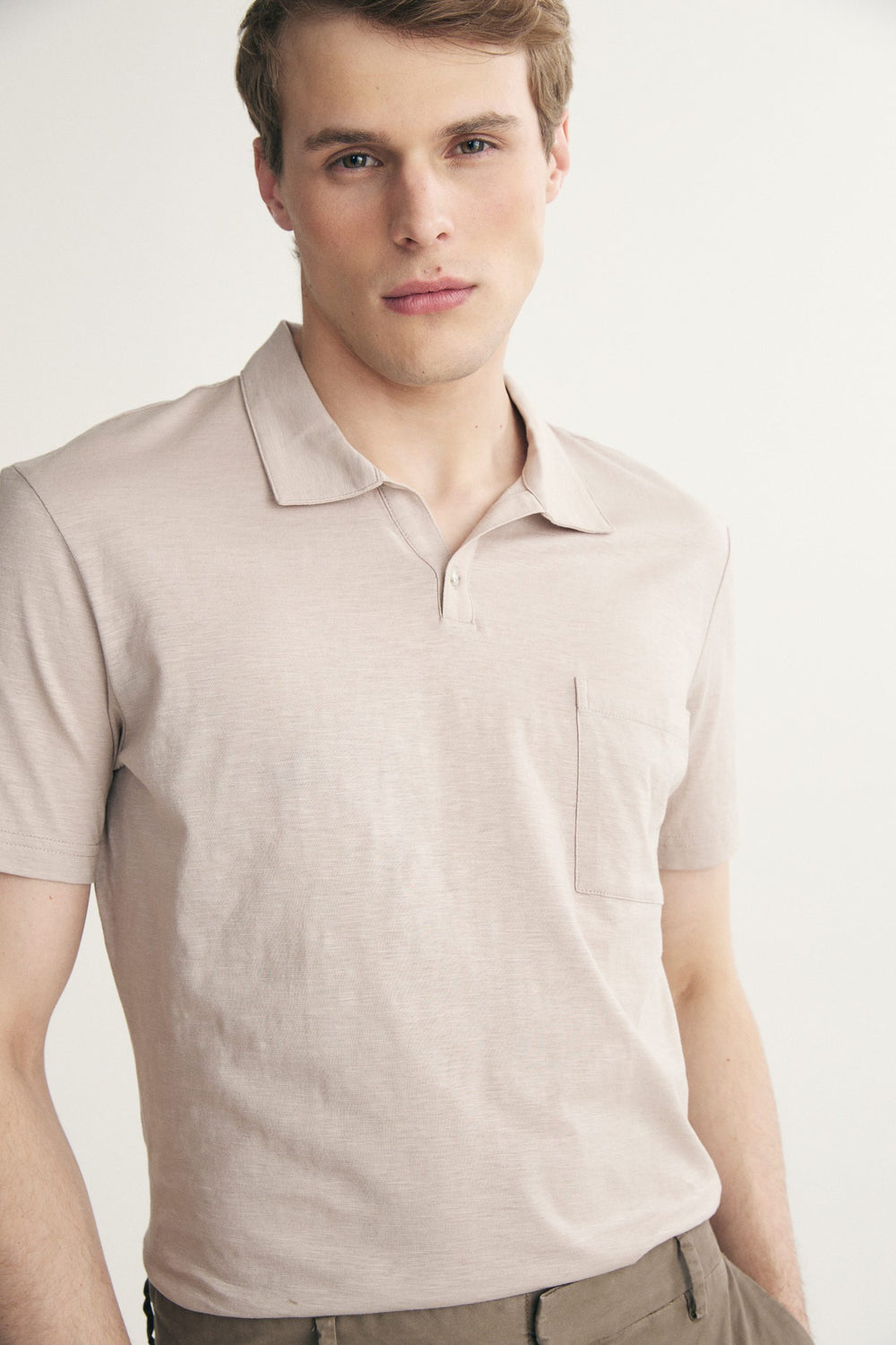 Polo col johnny en coton
