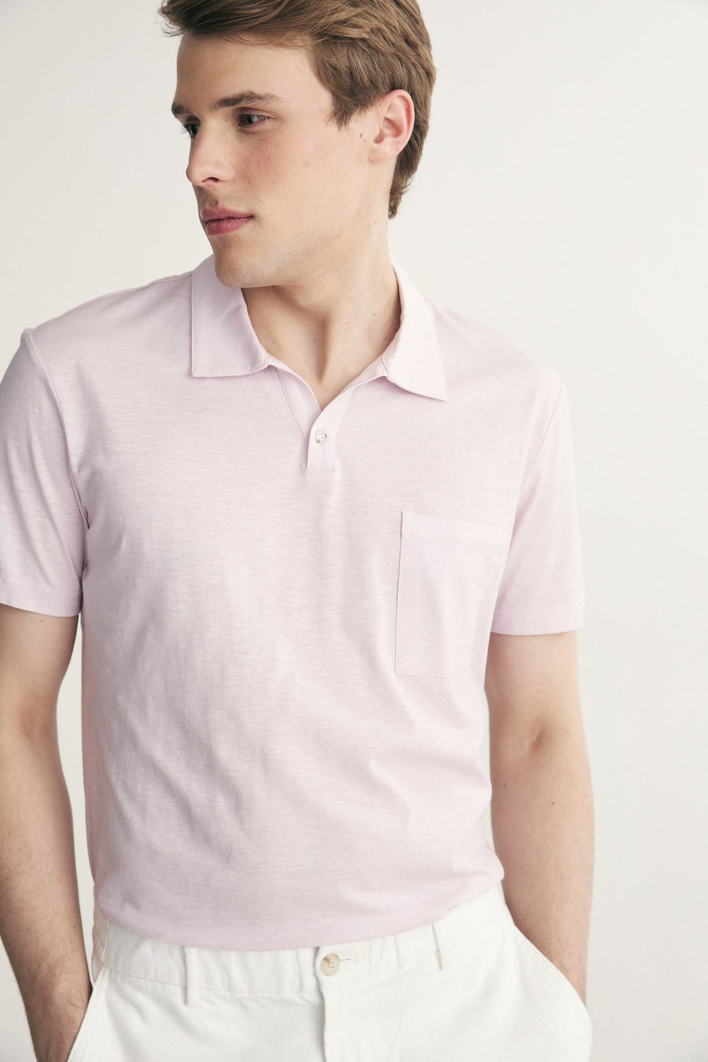 Polo col johnny en coton