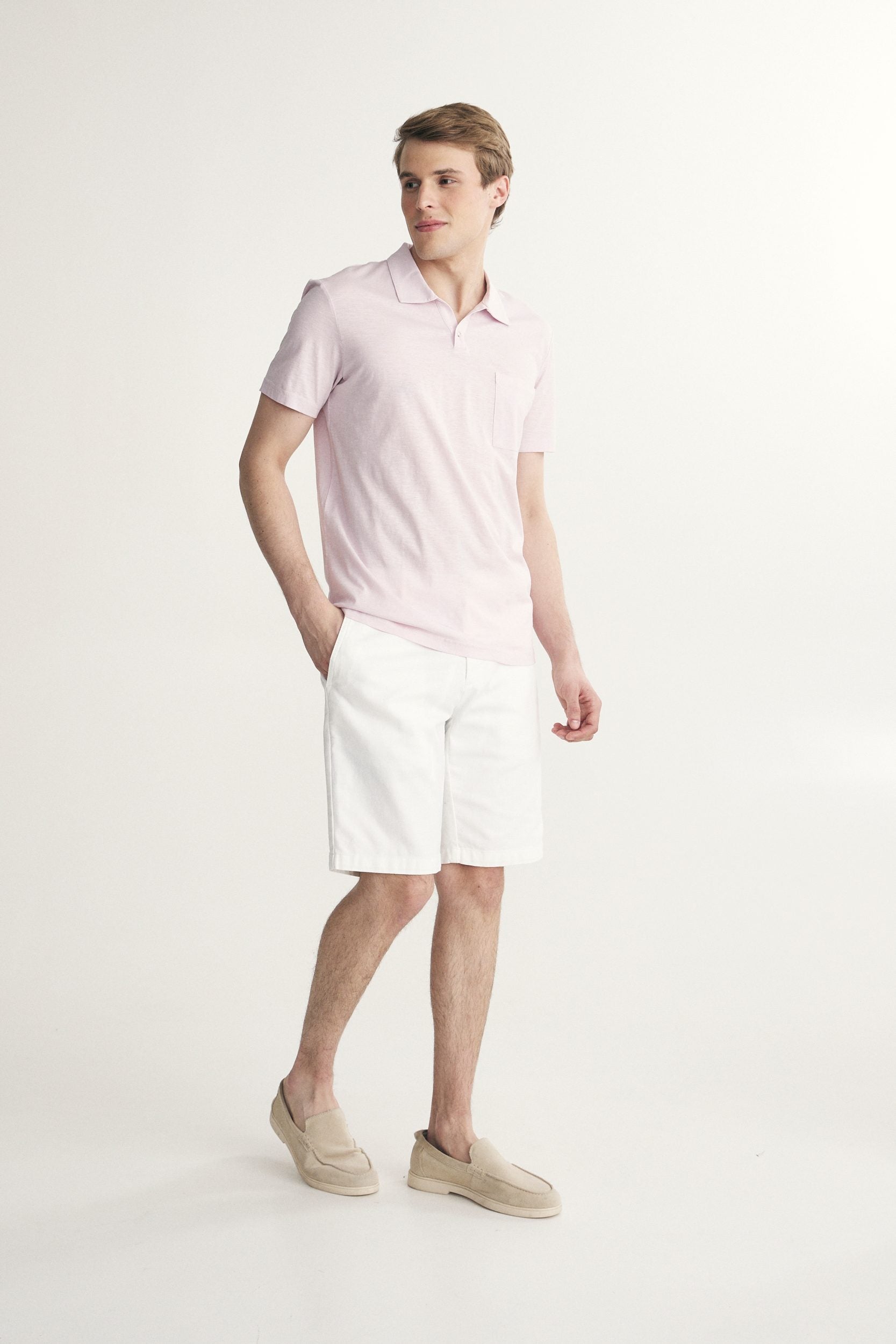 Polo col johnny en coton