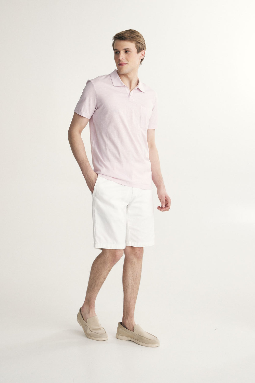 Polo col johnny en coton