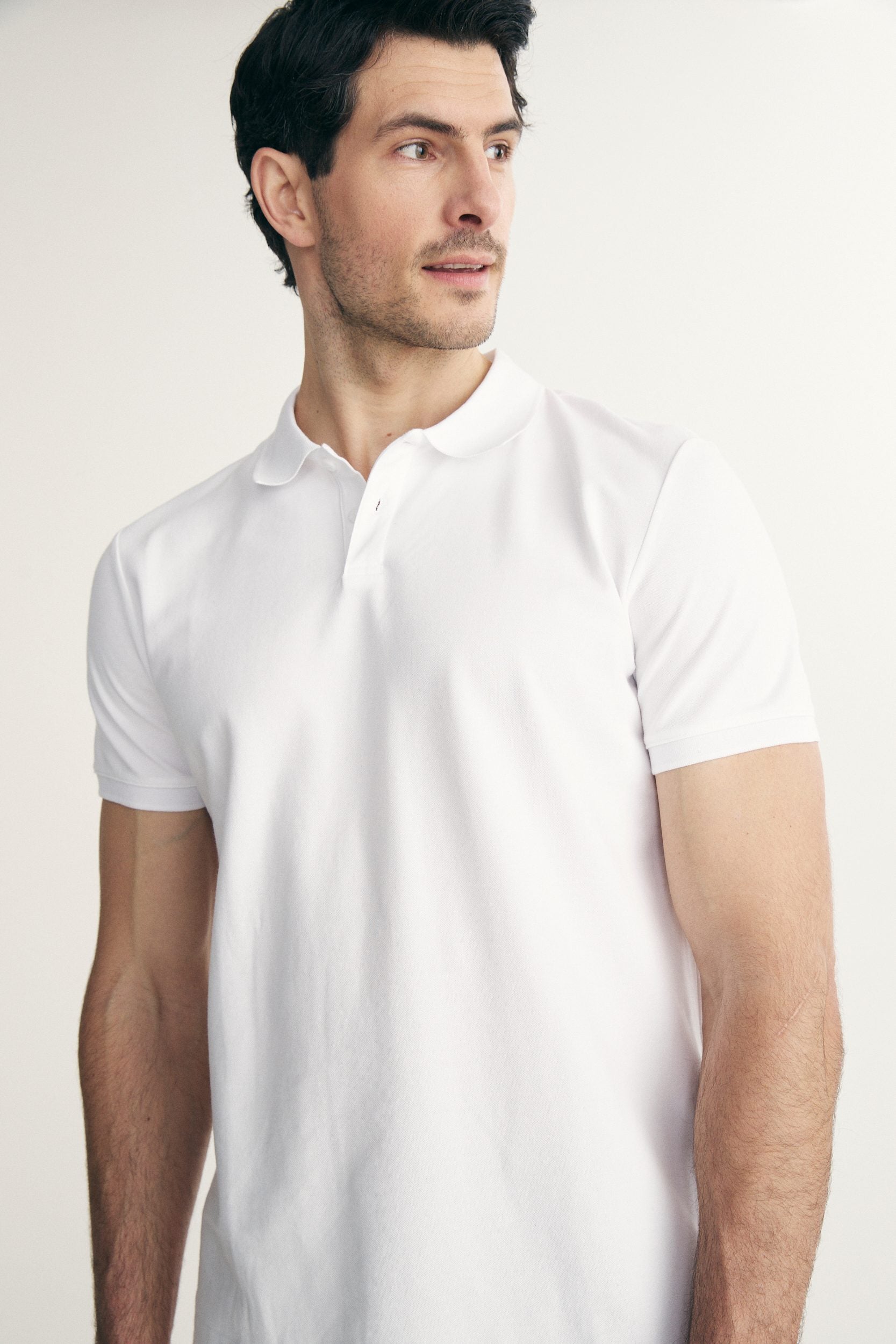 Polo with rib collar