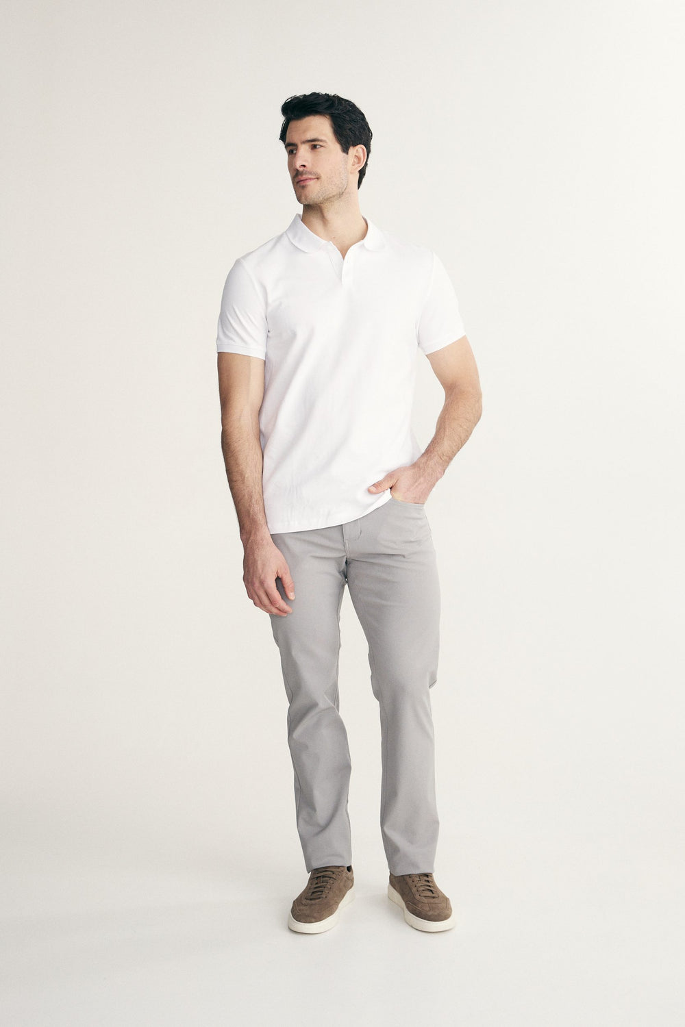 Polo with rib collar