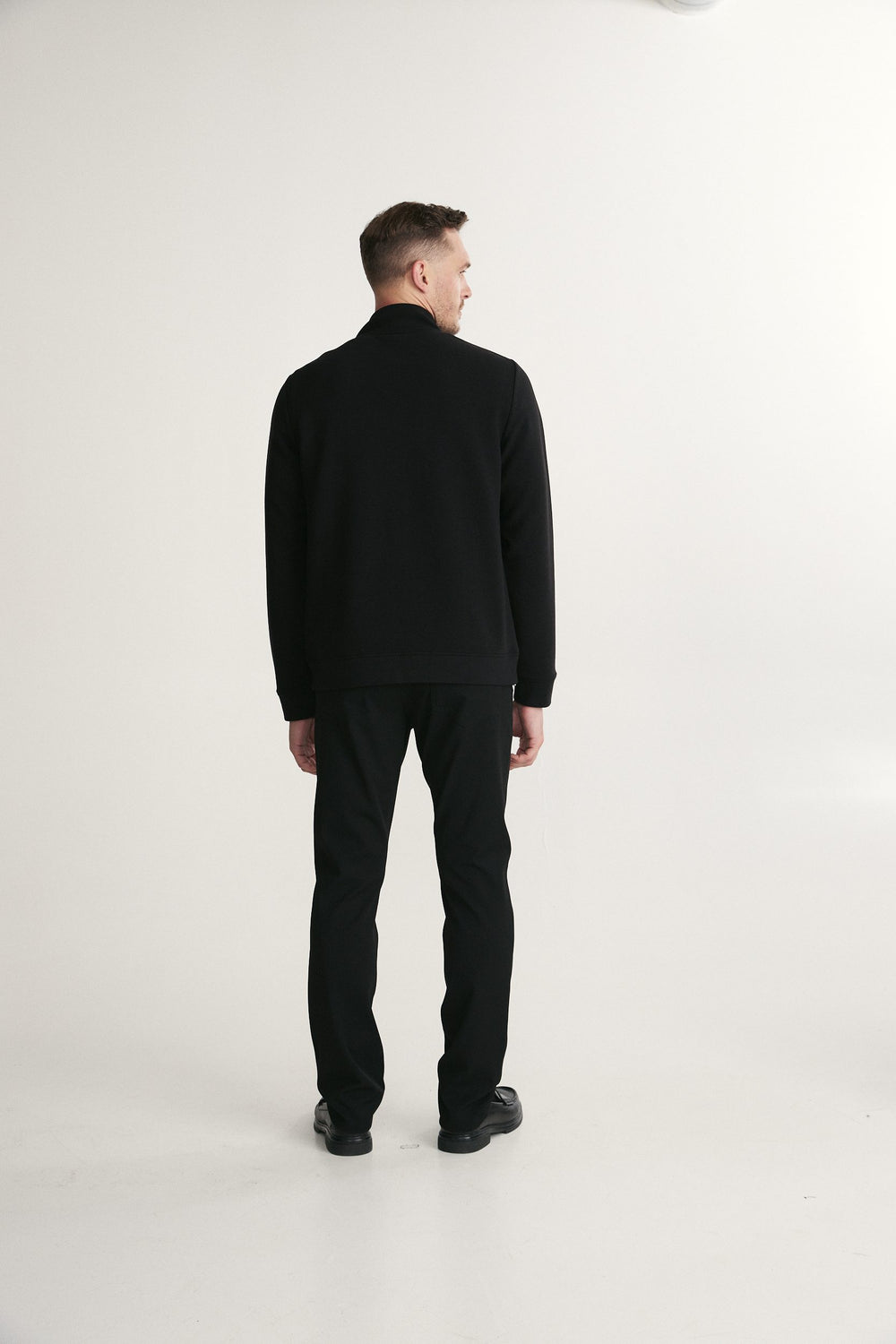 Cardigan ottoman col montant à zip et faux suède