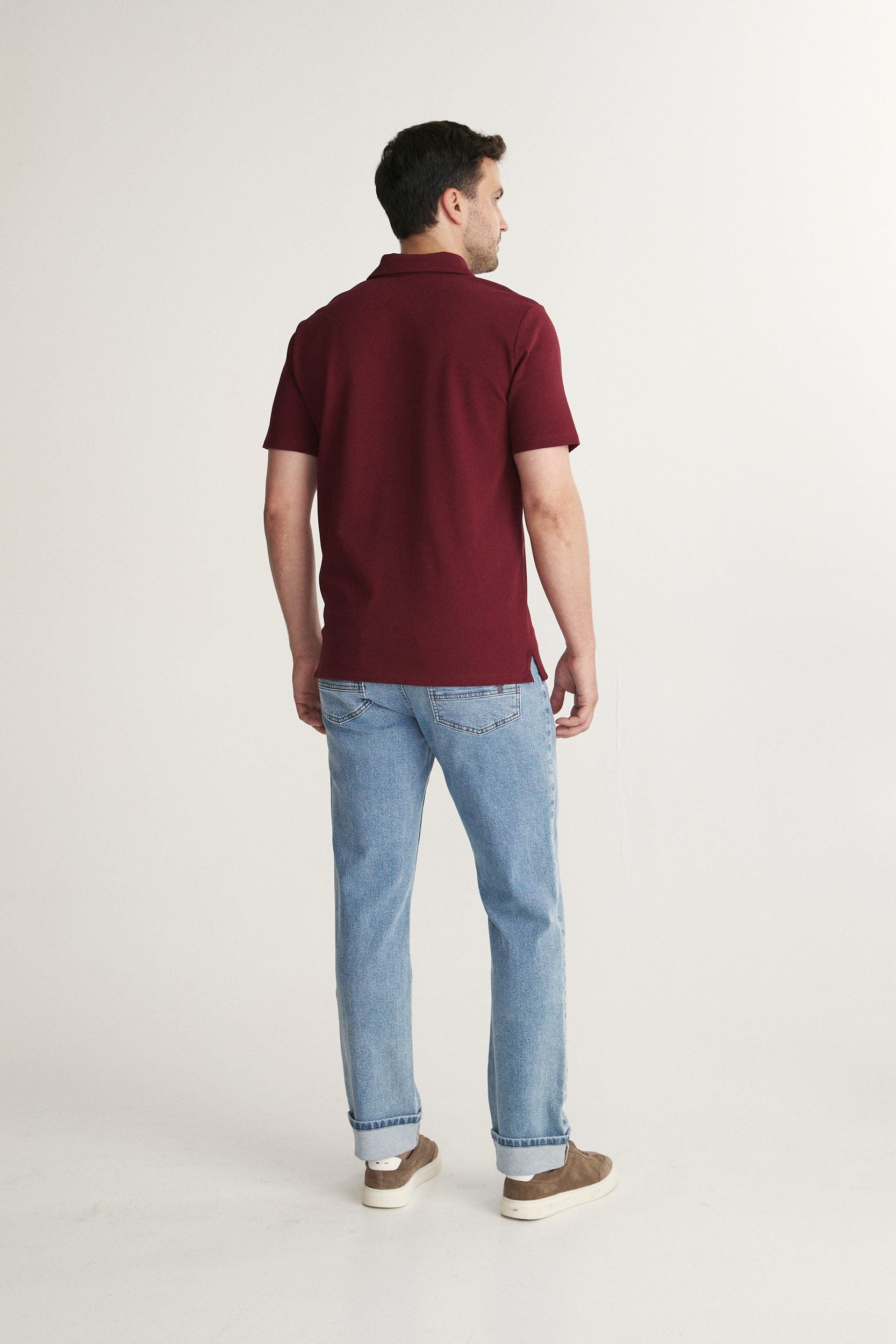 Textured Polo with Contrast Details