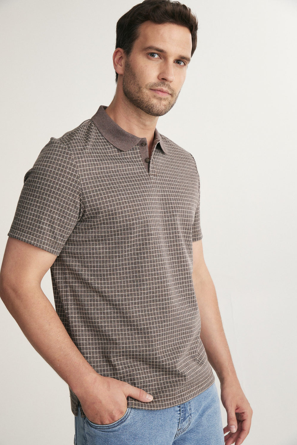 Checked polo