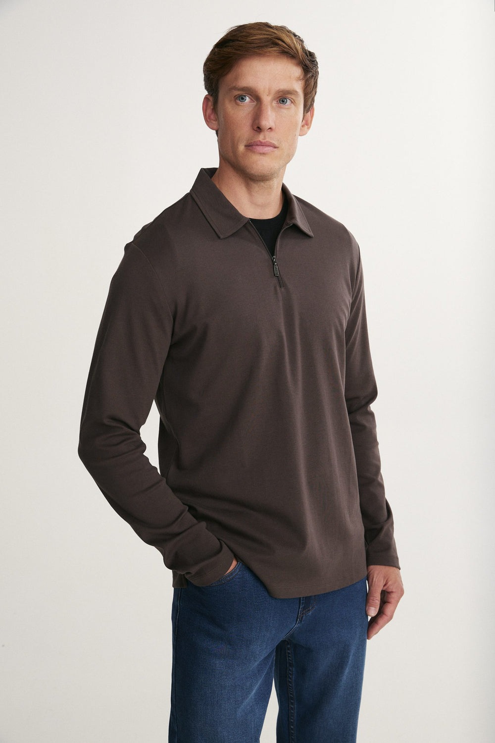 Pima cotton long sleeves polo