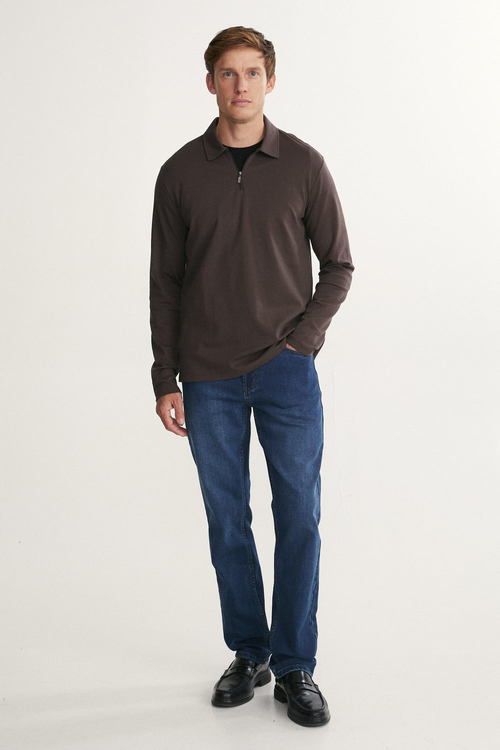 Pima cotton long sleeves polo