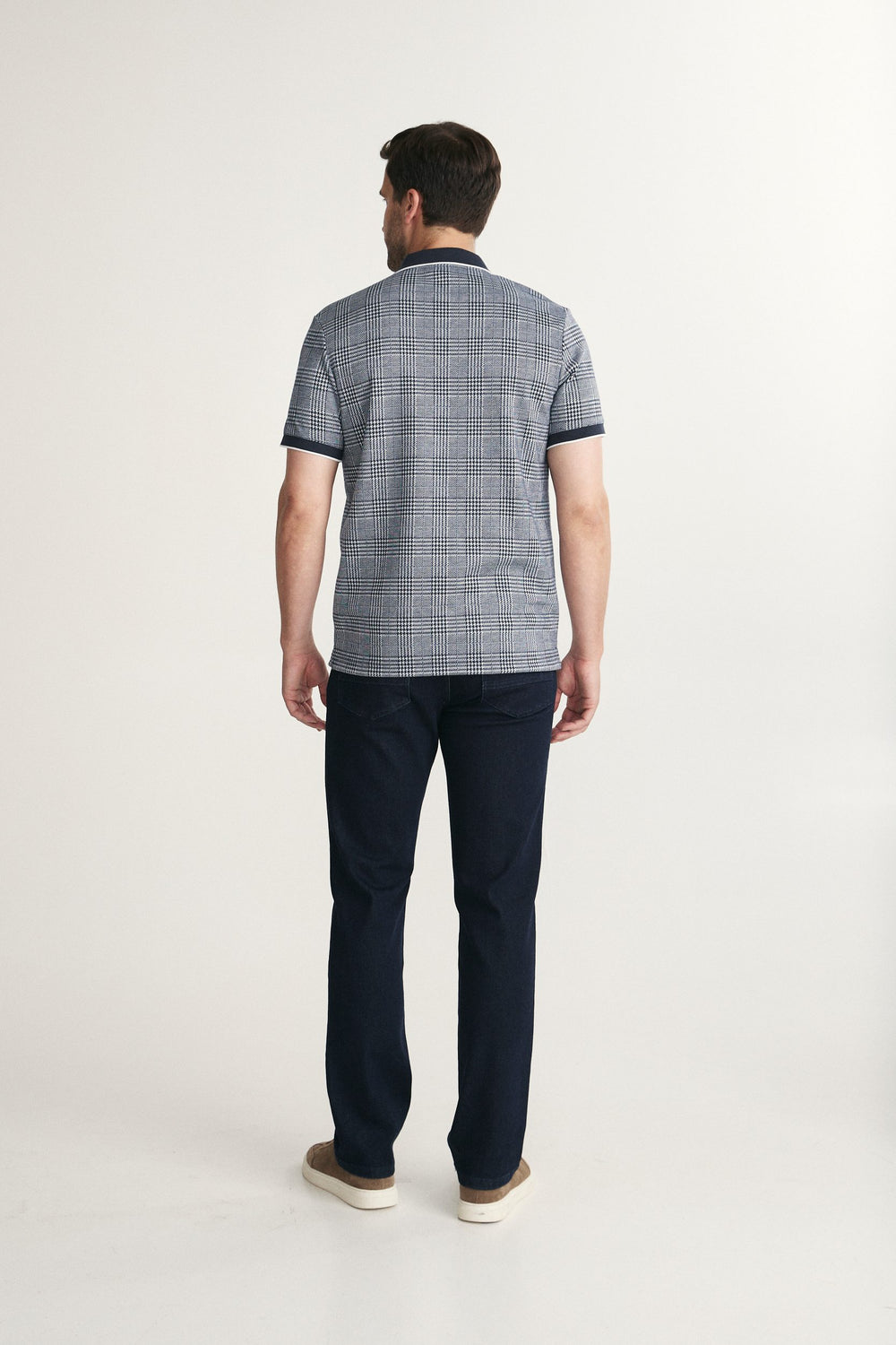 Houndstooth Zip Polo