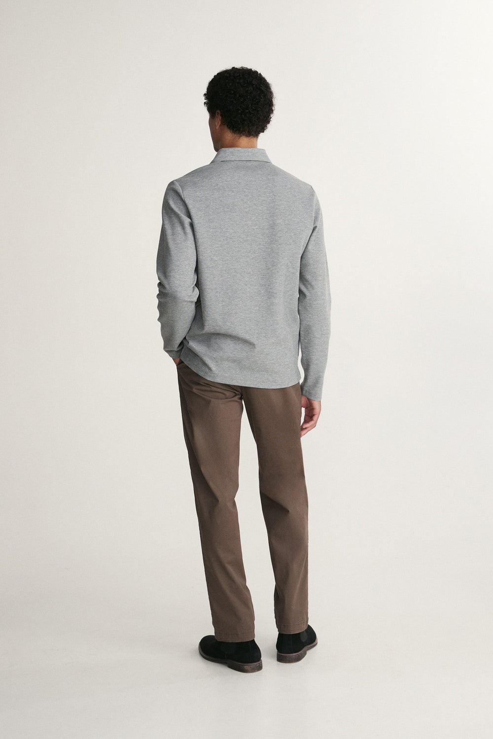 Long sleeve polo half zip with pocket