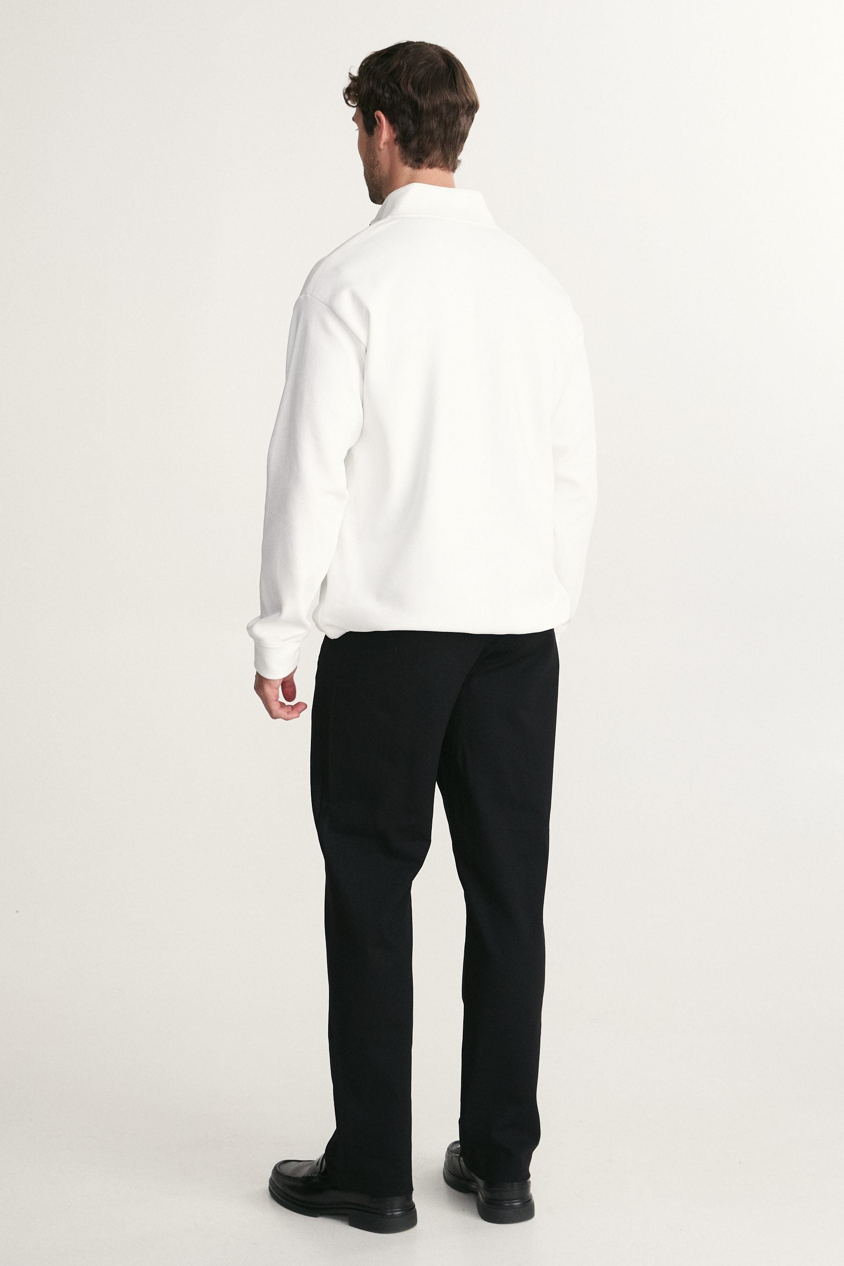 Sweat-shirt à épaules tombantes et demi-zip