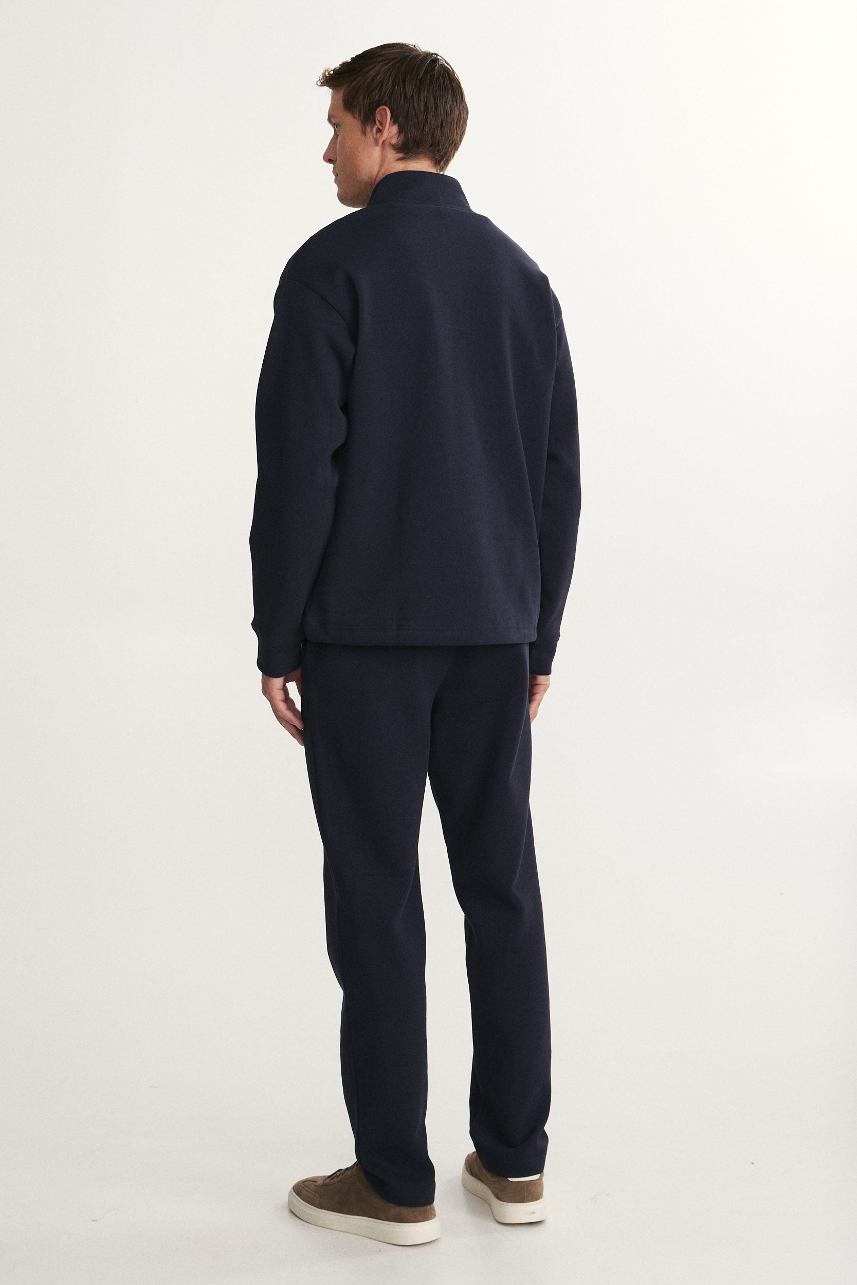 Sweat-shirt à épaules tombantes et demi-zip