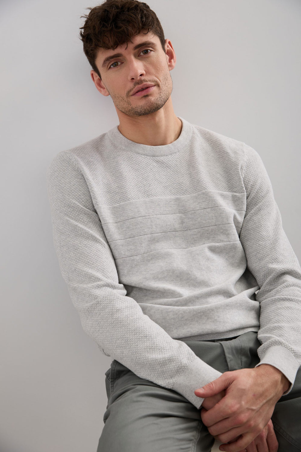 Pull texturé col rond
