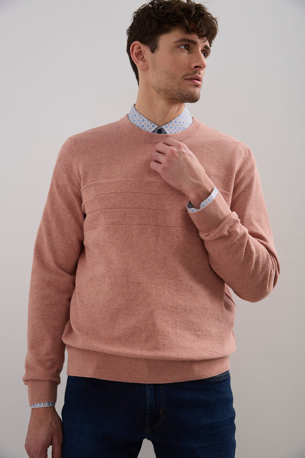 Pull texturé col rond
