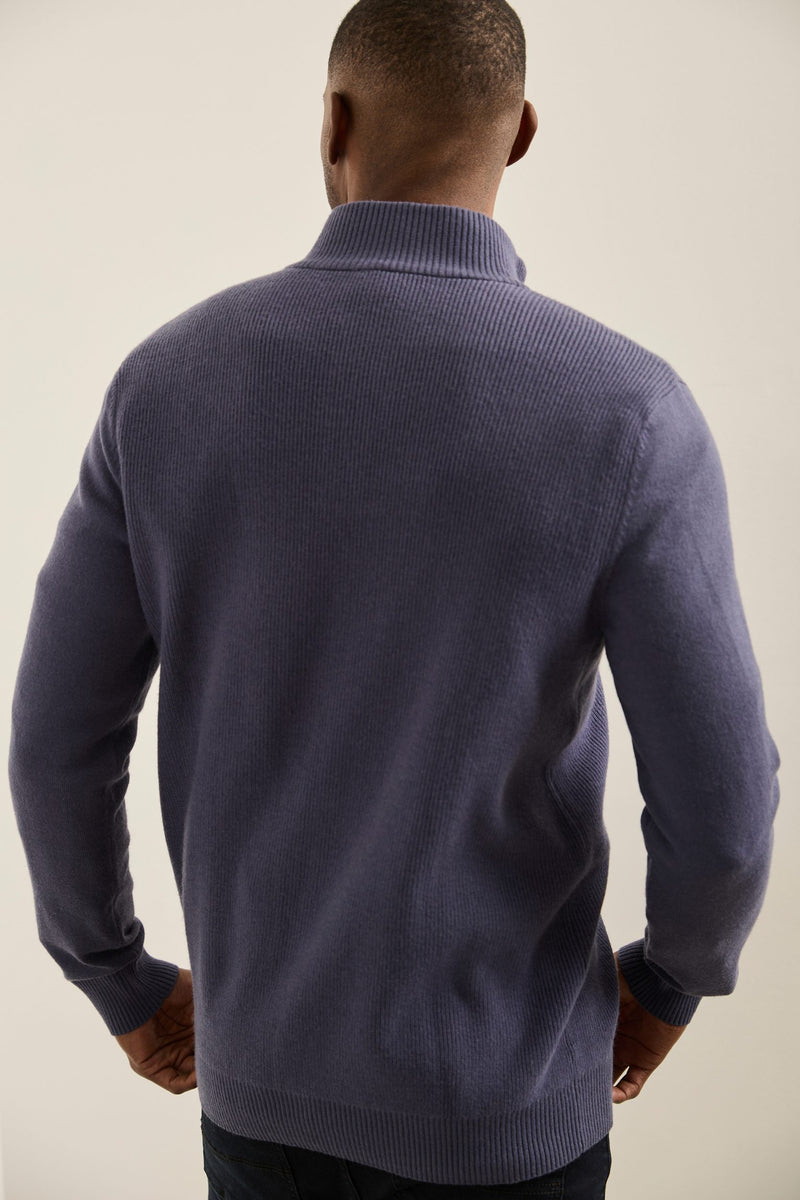 Textured mock neck sweater
