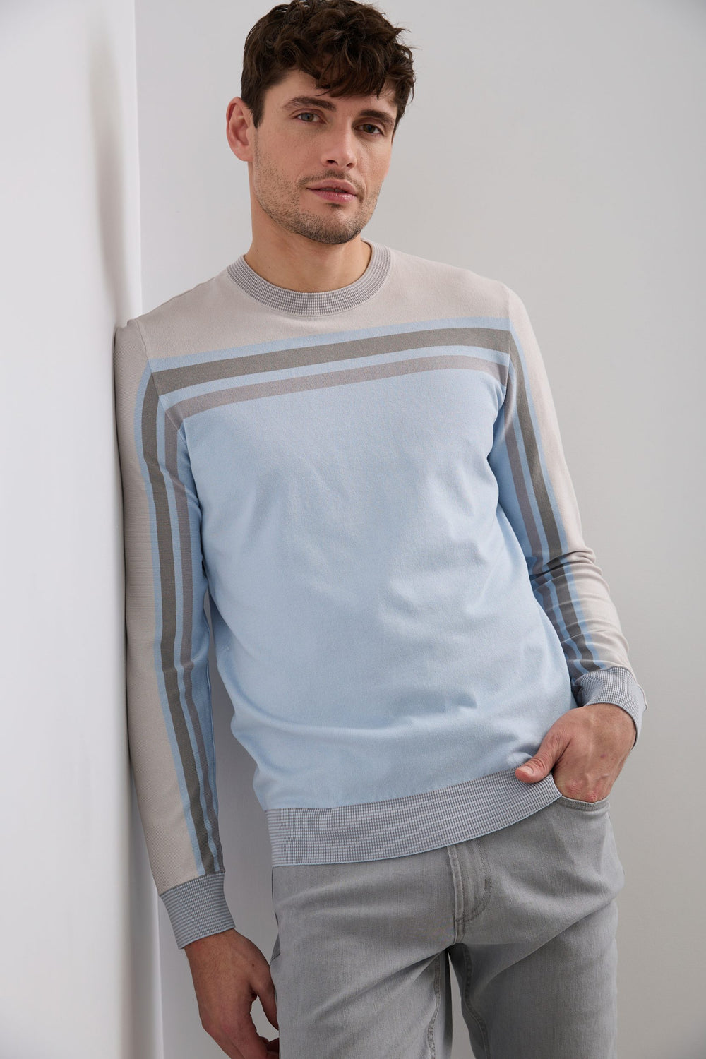 Pull avec rayures bloc
