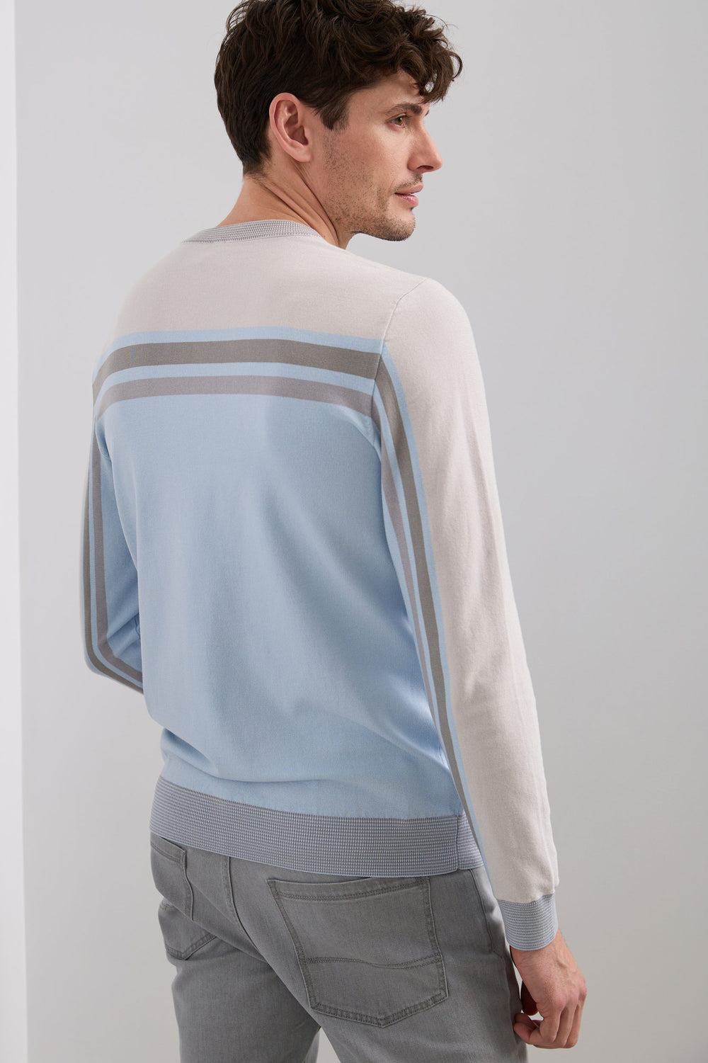 Pull avec rayures bloc