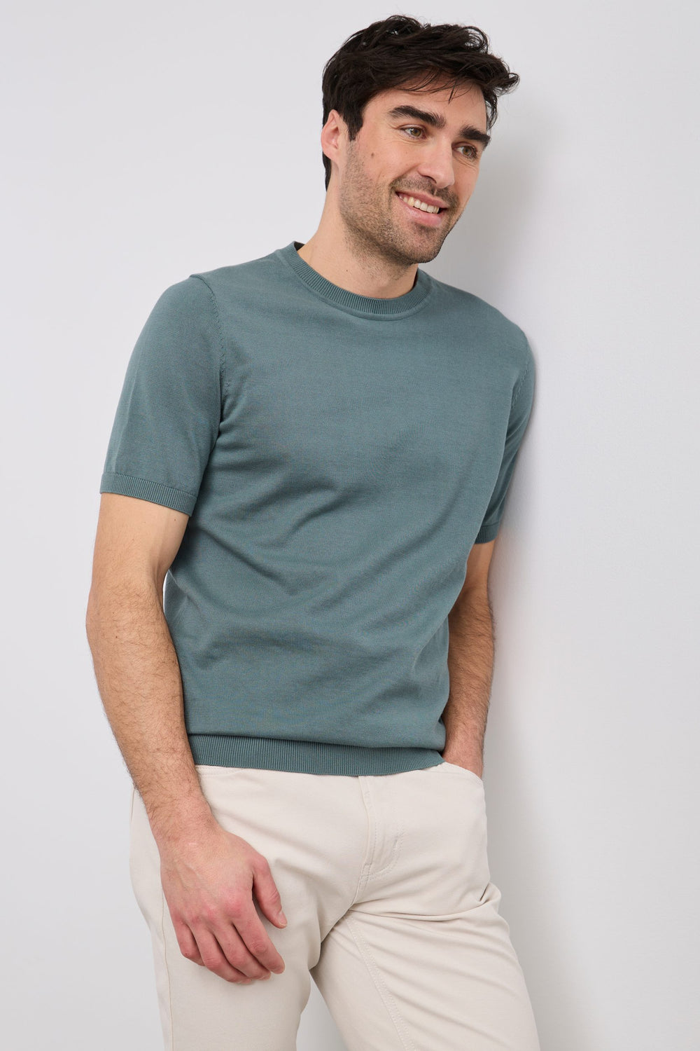 Pull tricot à manches courtes