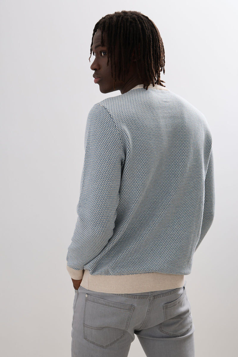 Jacquard Crew Neck Sweater