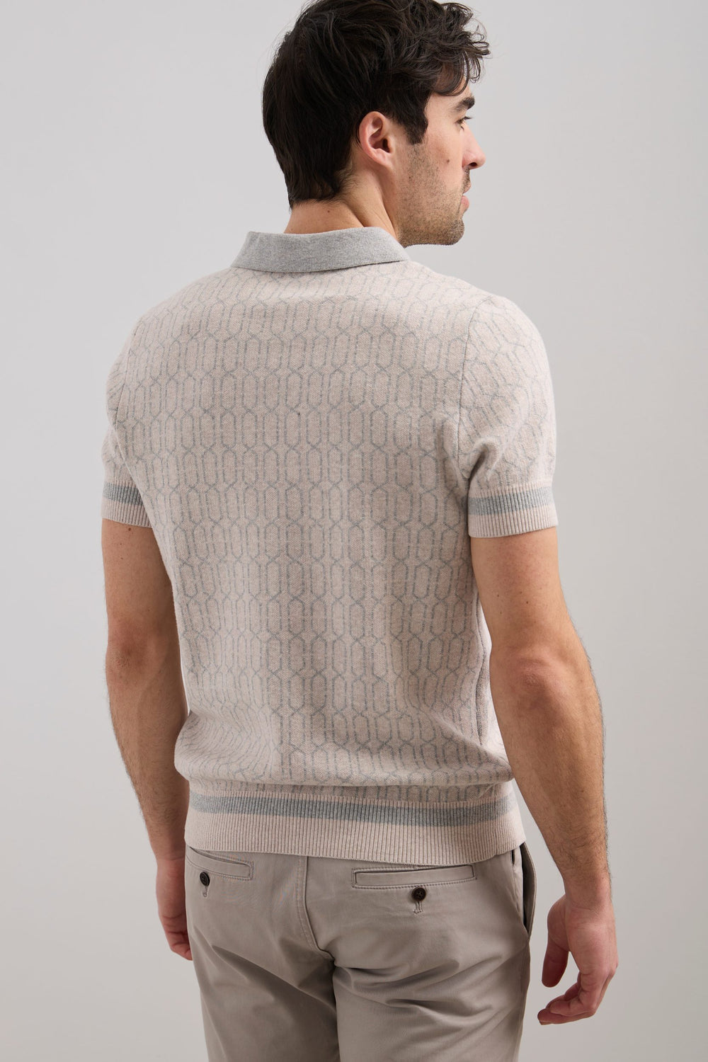 Polo en maille jacquard rétro