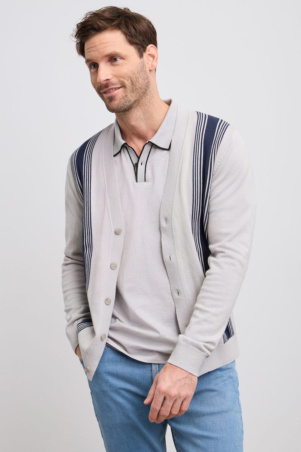 Cardigan à rayures rétro