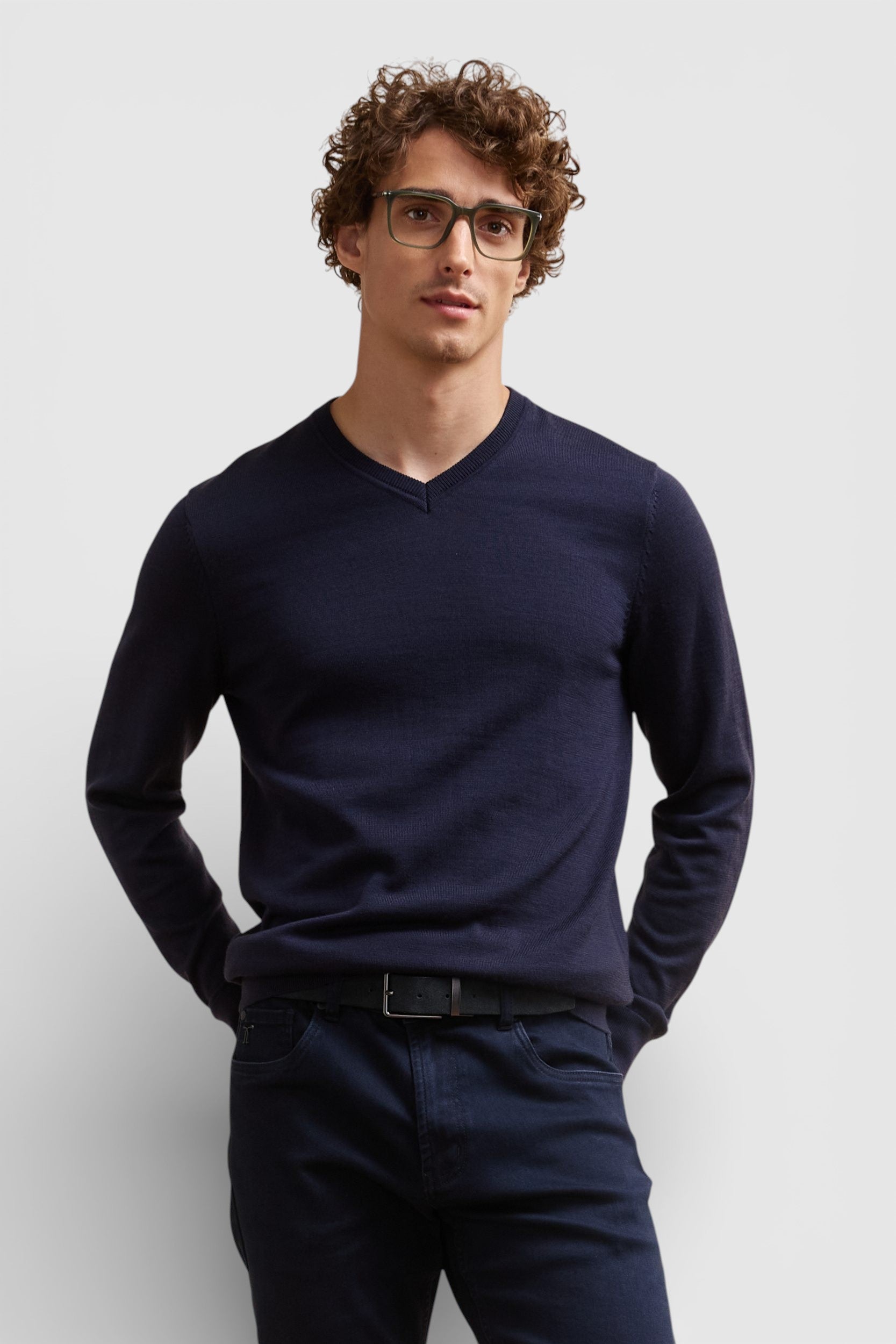 Merino wool V-neck sweater
