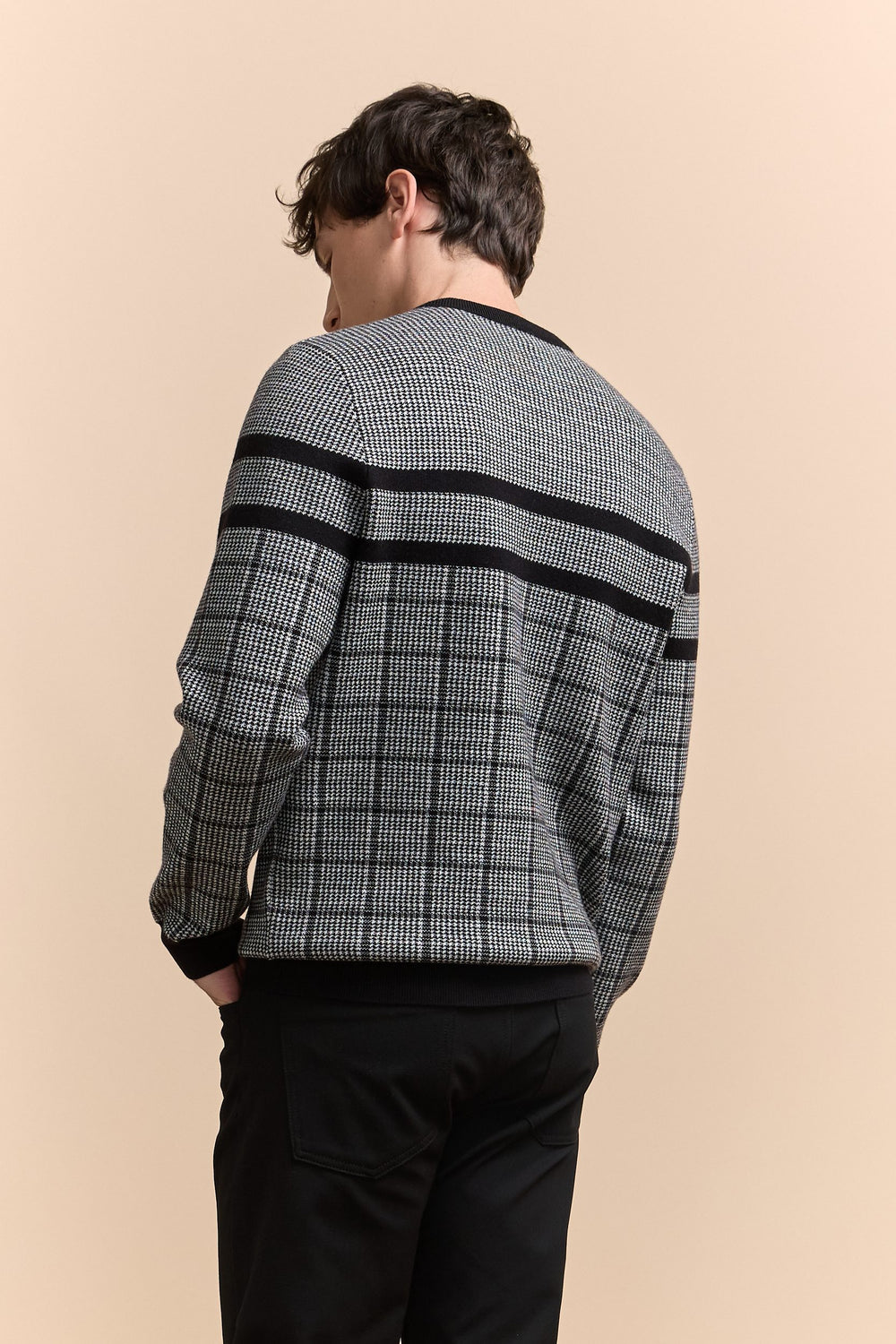 Pull jacquard à carreaux