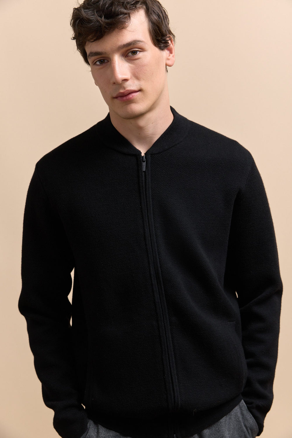 Blouson en maille texturée