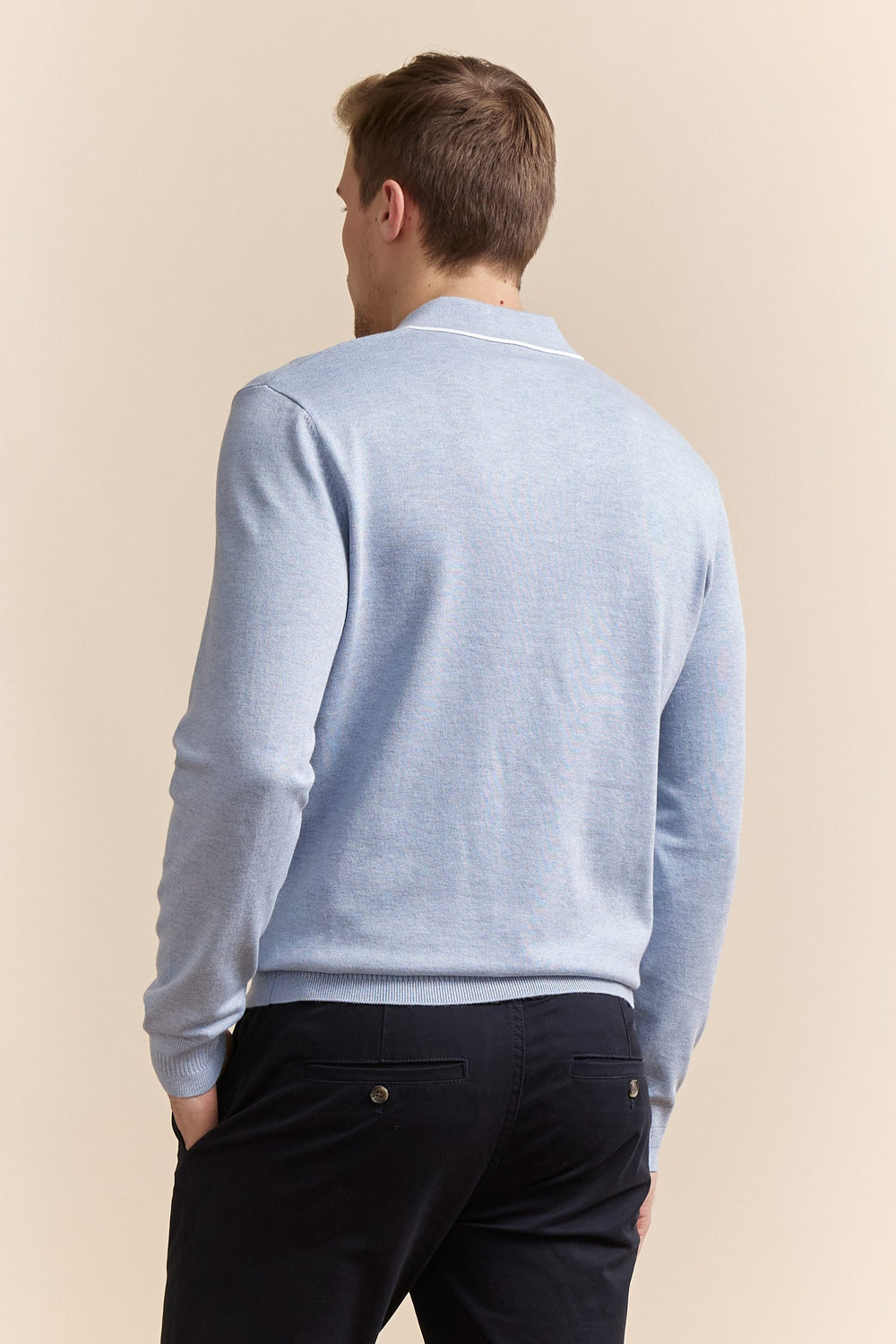Polo en maille détails contrastants