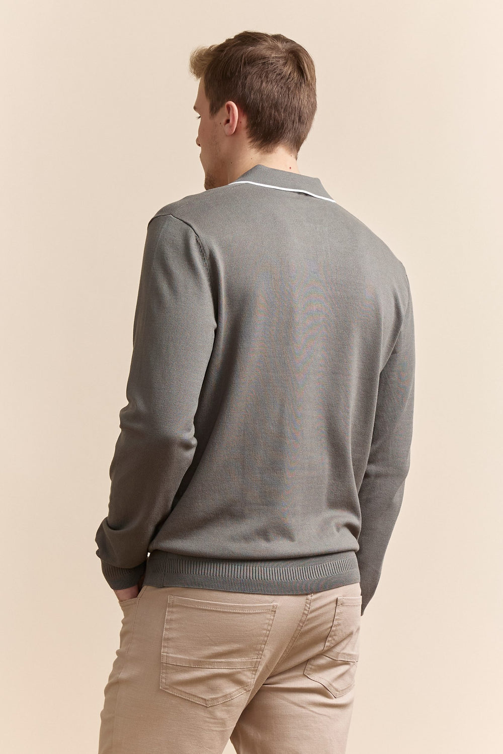 Polo en maille détails contrastants